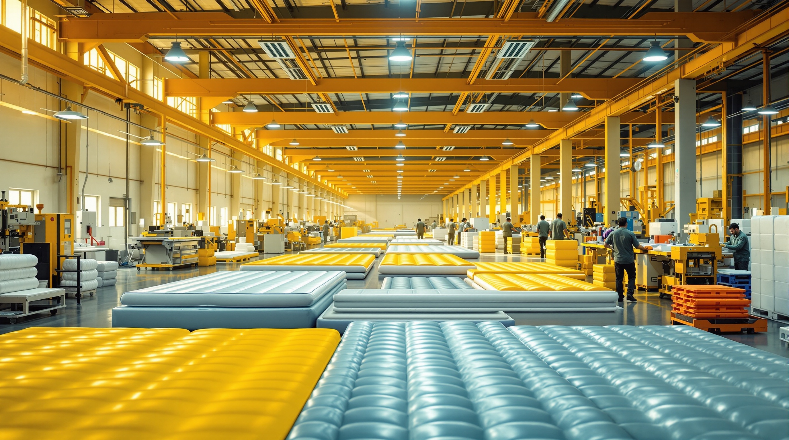 Factory production line with container loading