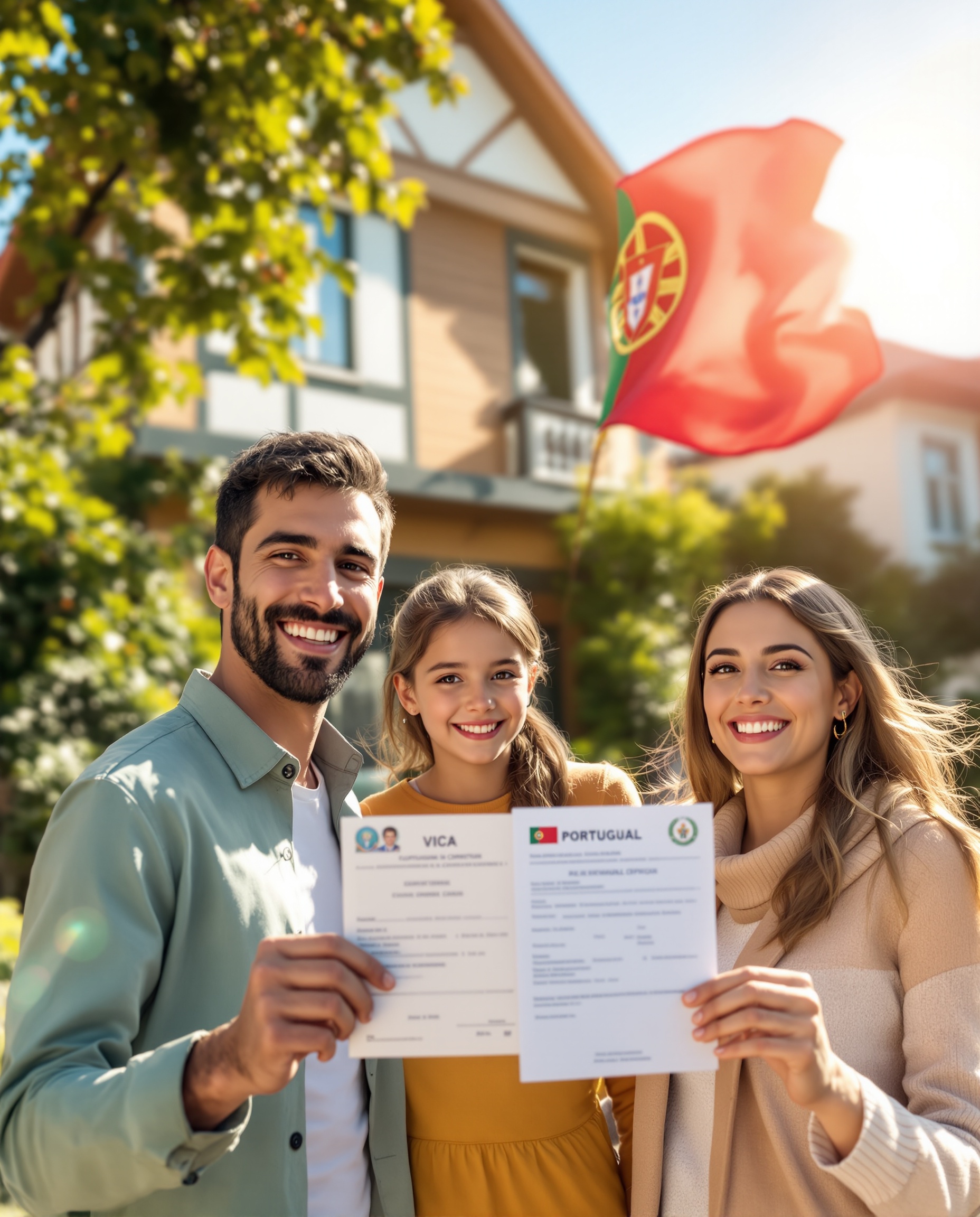 Família com visto português e casa em Portugal