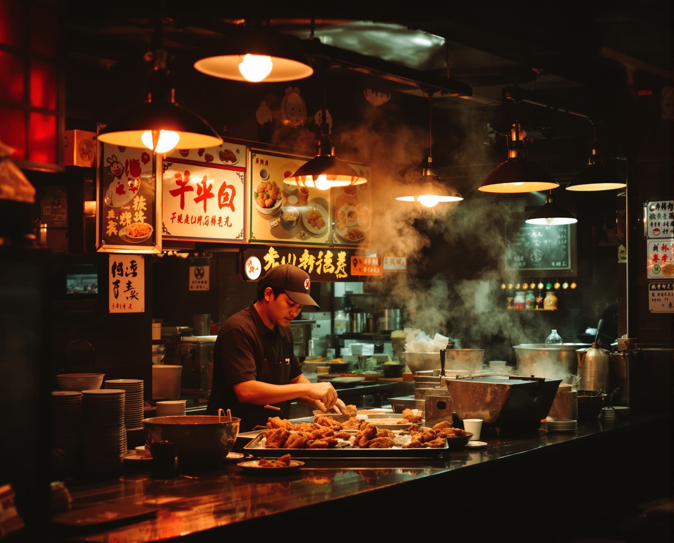 伍兩五炸雞製作過程