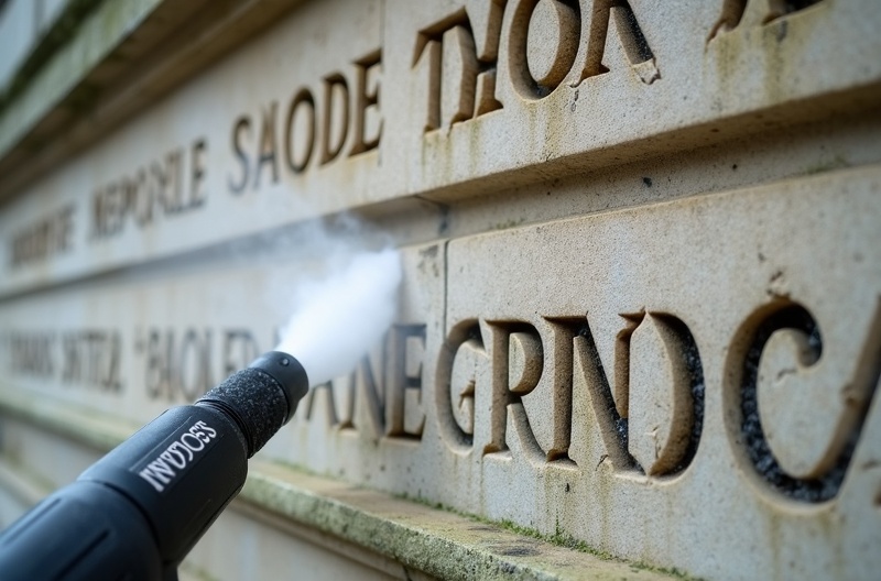 DOFF cleaning monument inscription detail
