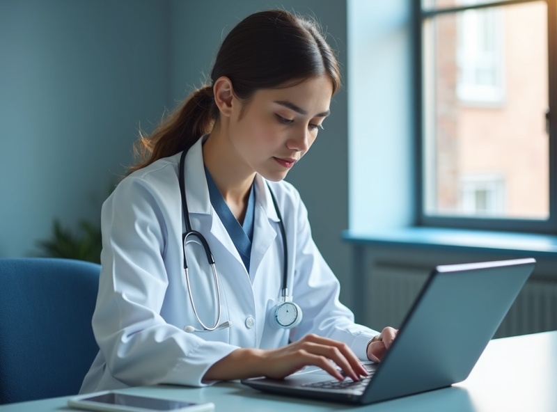 Modern veterinarian workspace