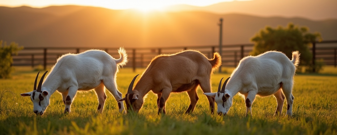 Nubian goats in pasture