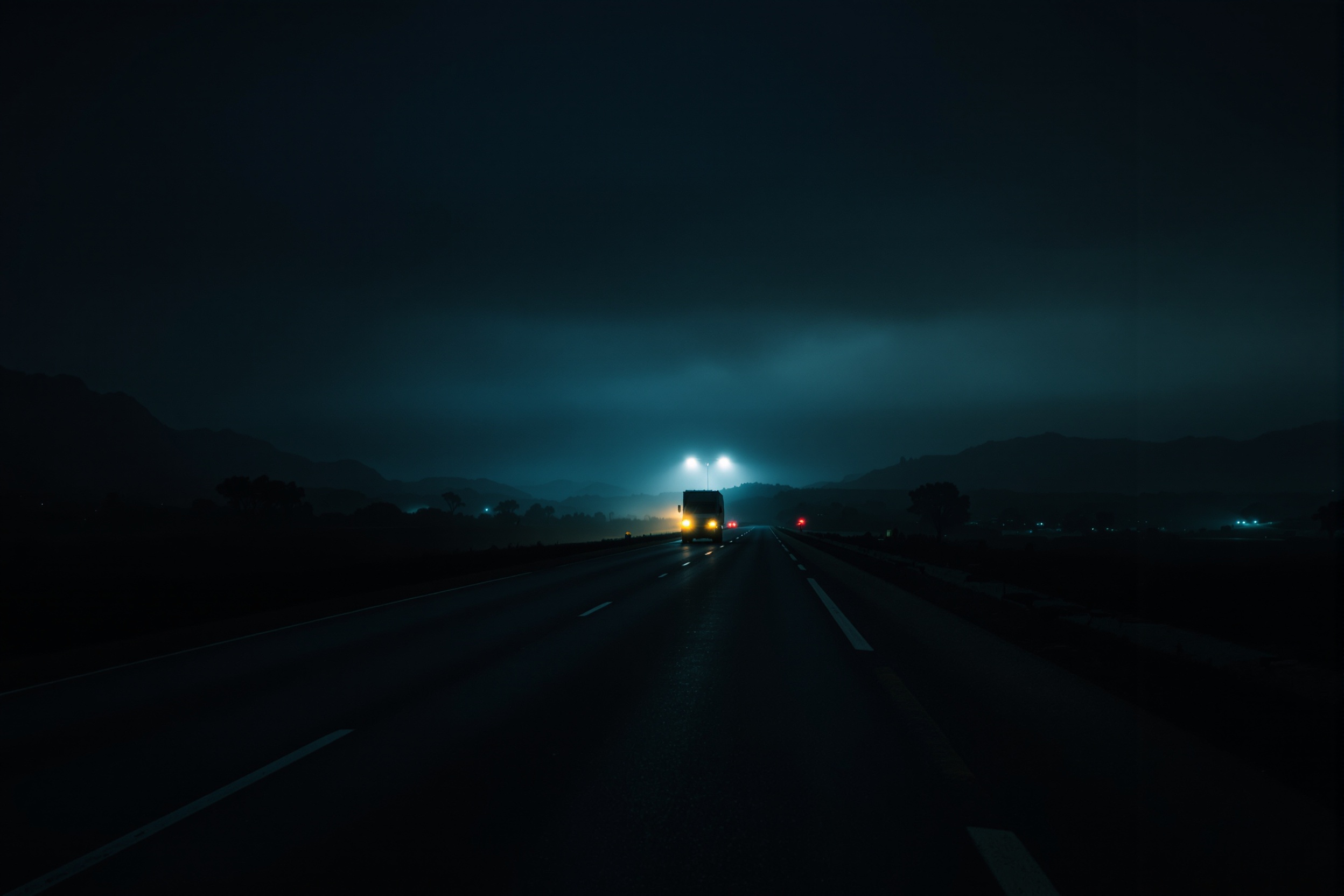 Carretera nocturna Ecuador