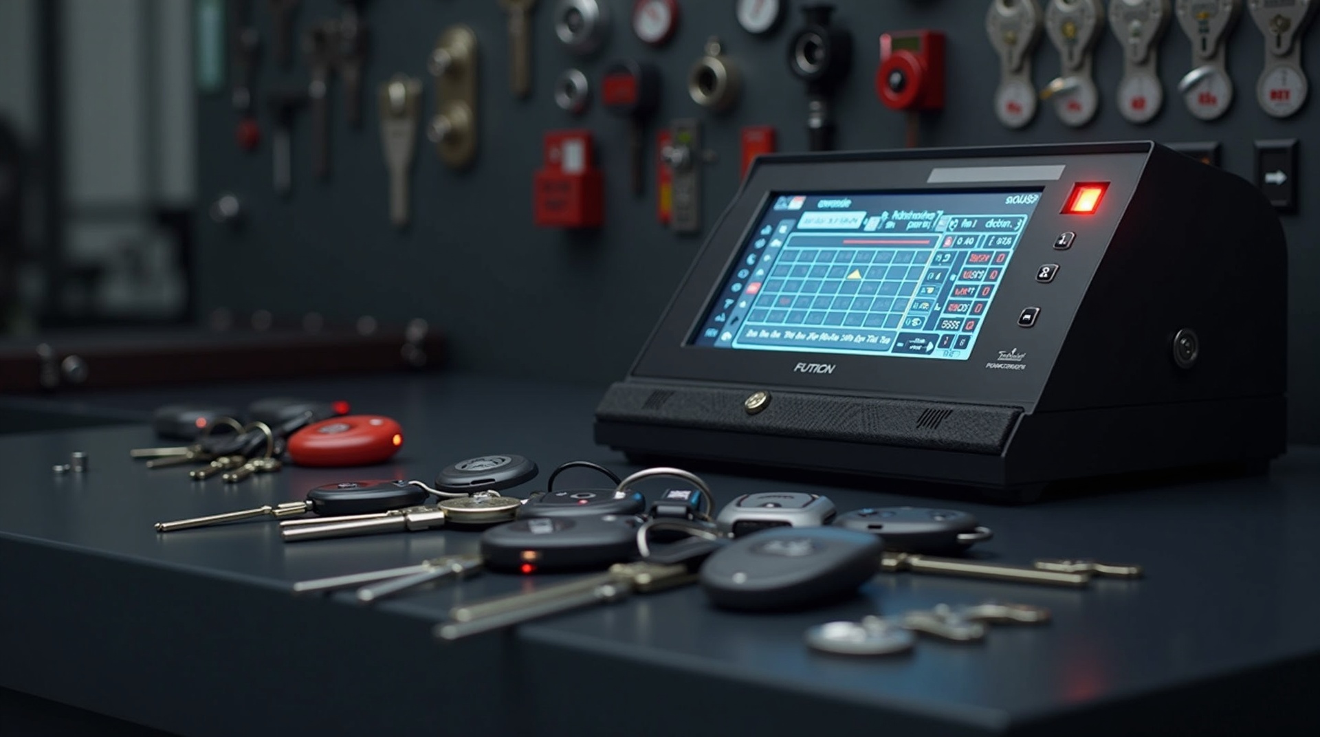 Machine professionnelle de reproduction de clés automobile