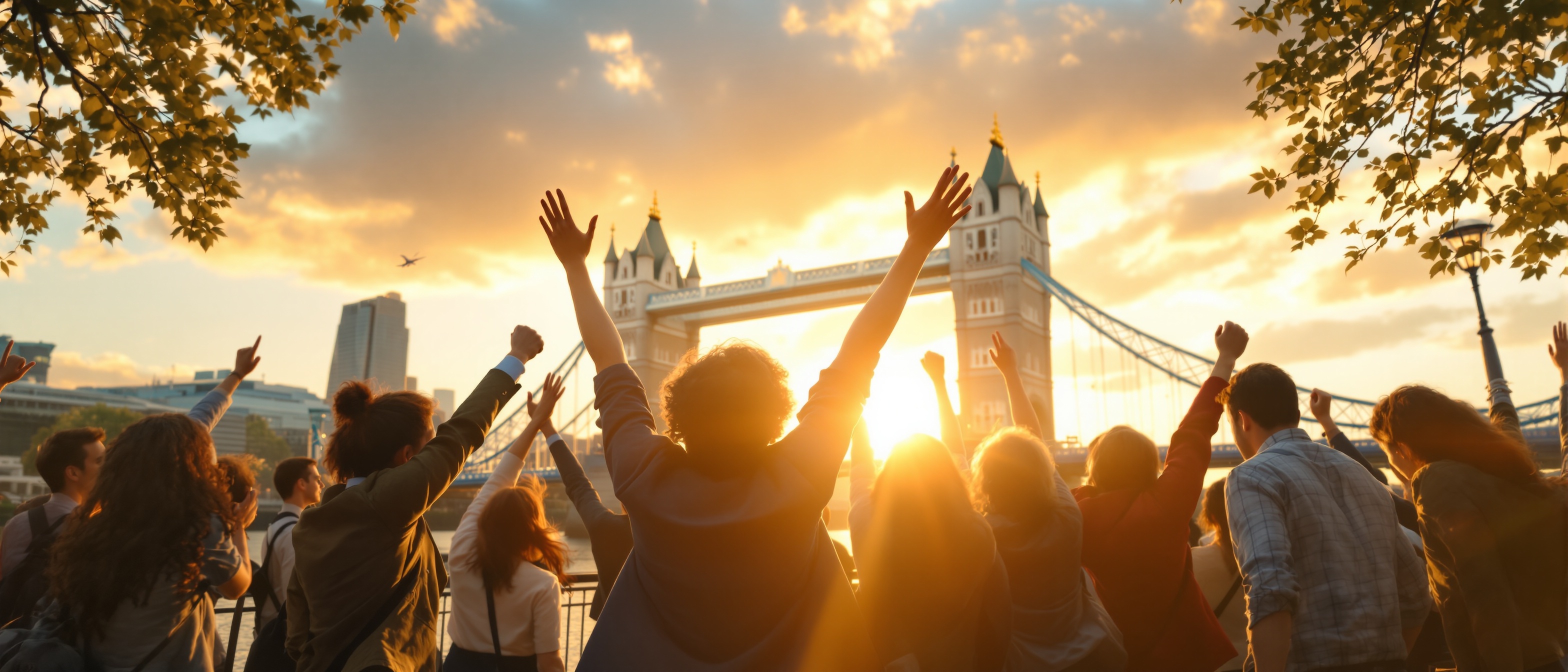Team cheering in London
