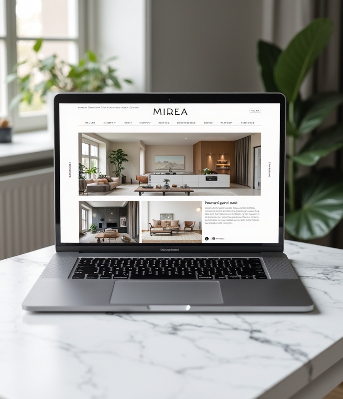 Designer-Arbeitsplatz für digitales Immobilien-Branding in Zürich