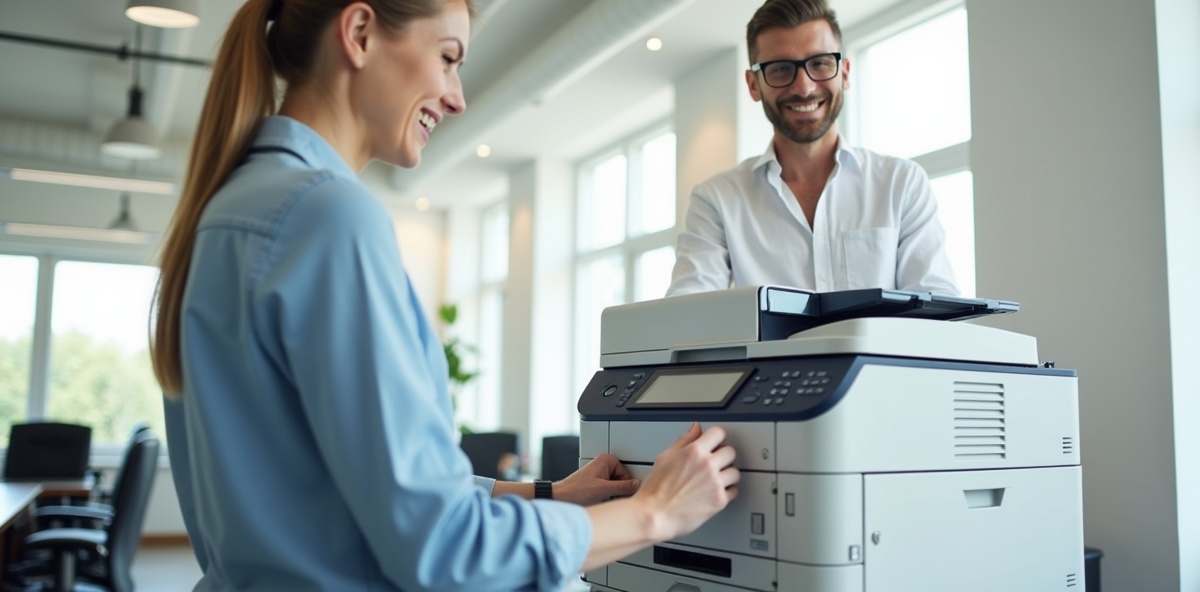 複合機を使用するオフィス