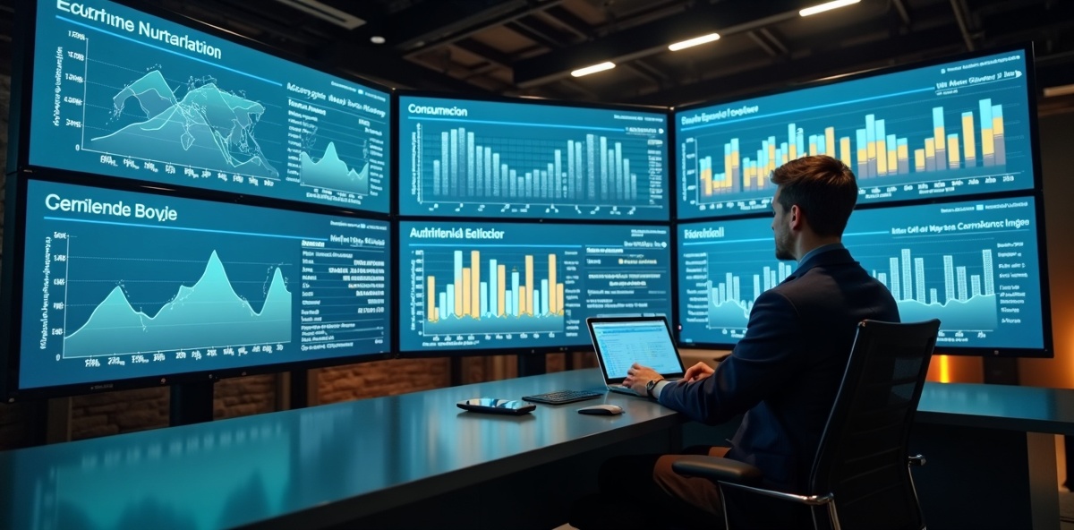 Facility manager reviewing real-time energy data dashboards