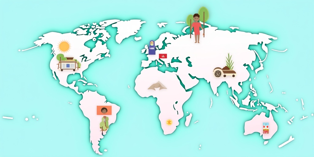 World map highlighting best August travel destinations with weather patterns