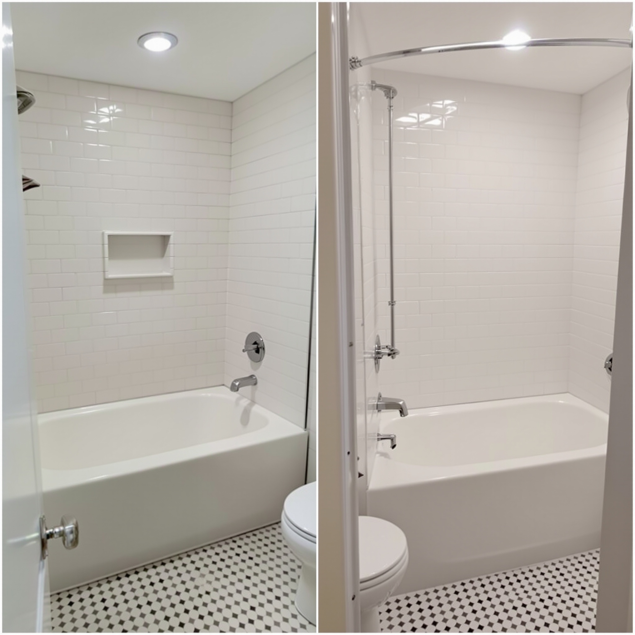 Fresh bathroom renovation complete in Totowa, NJ. New tile, vanity, and fixtures — top to bottom.