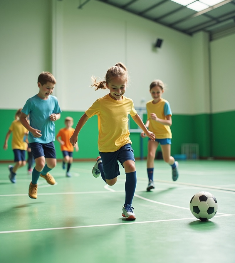 Kinderen voetballen met plezier