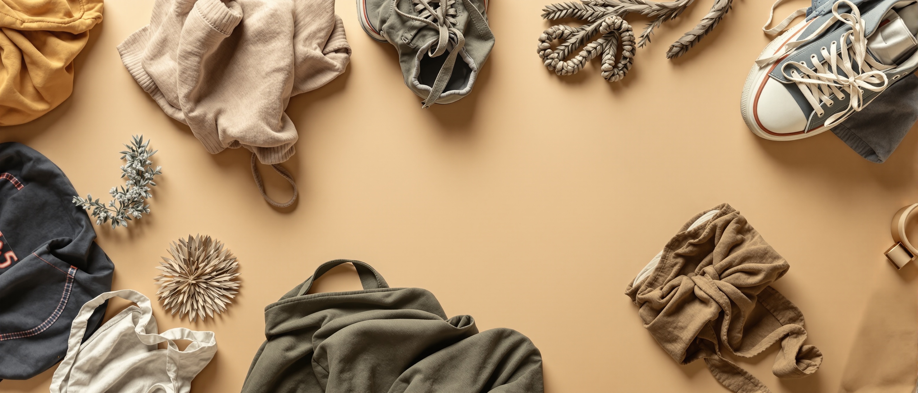 Fashion shopping flat lay