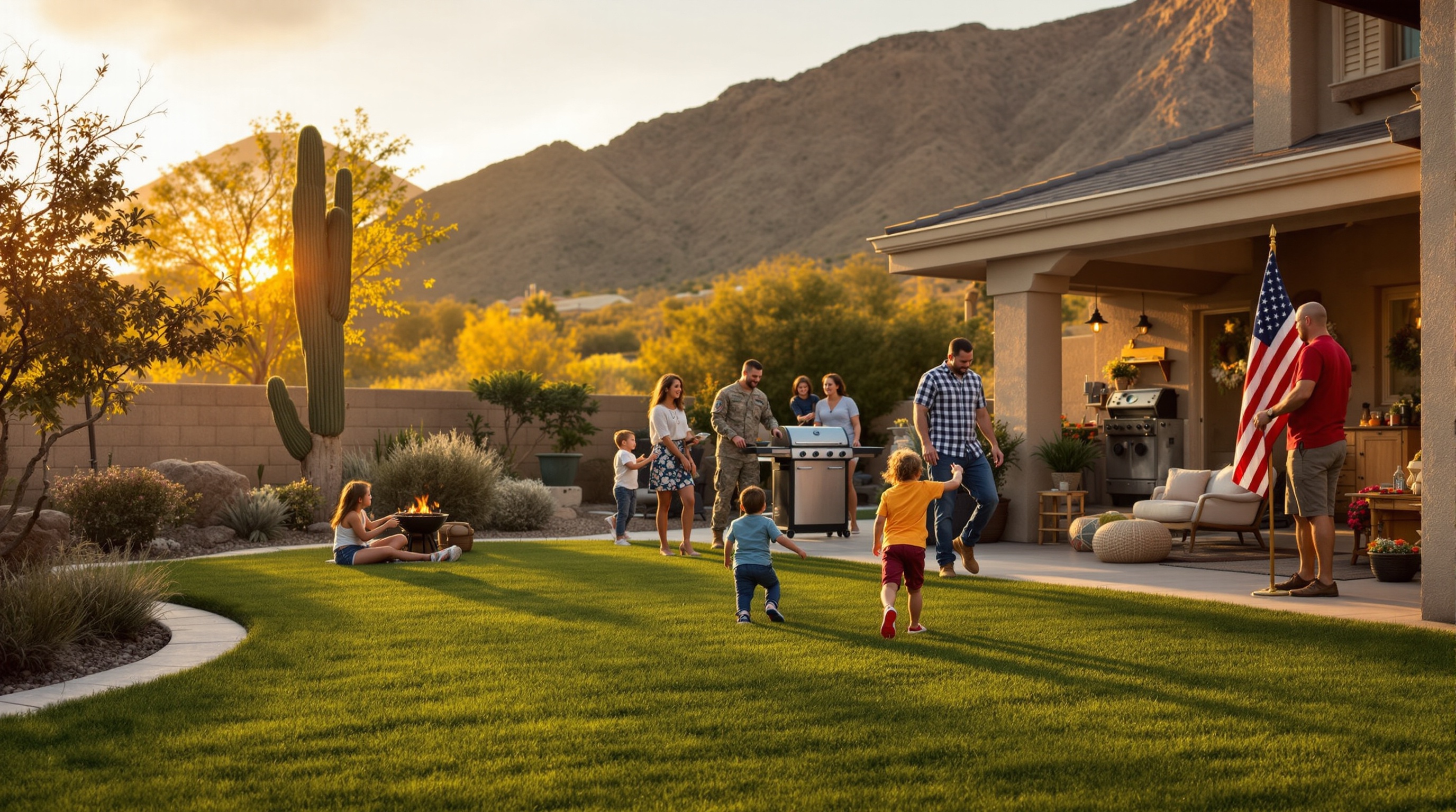 Military family enjoying quality of life in El Paso Texas home purchased with BAH surplus from Fort Bliss