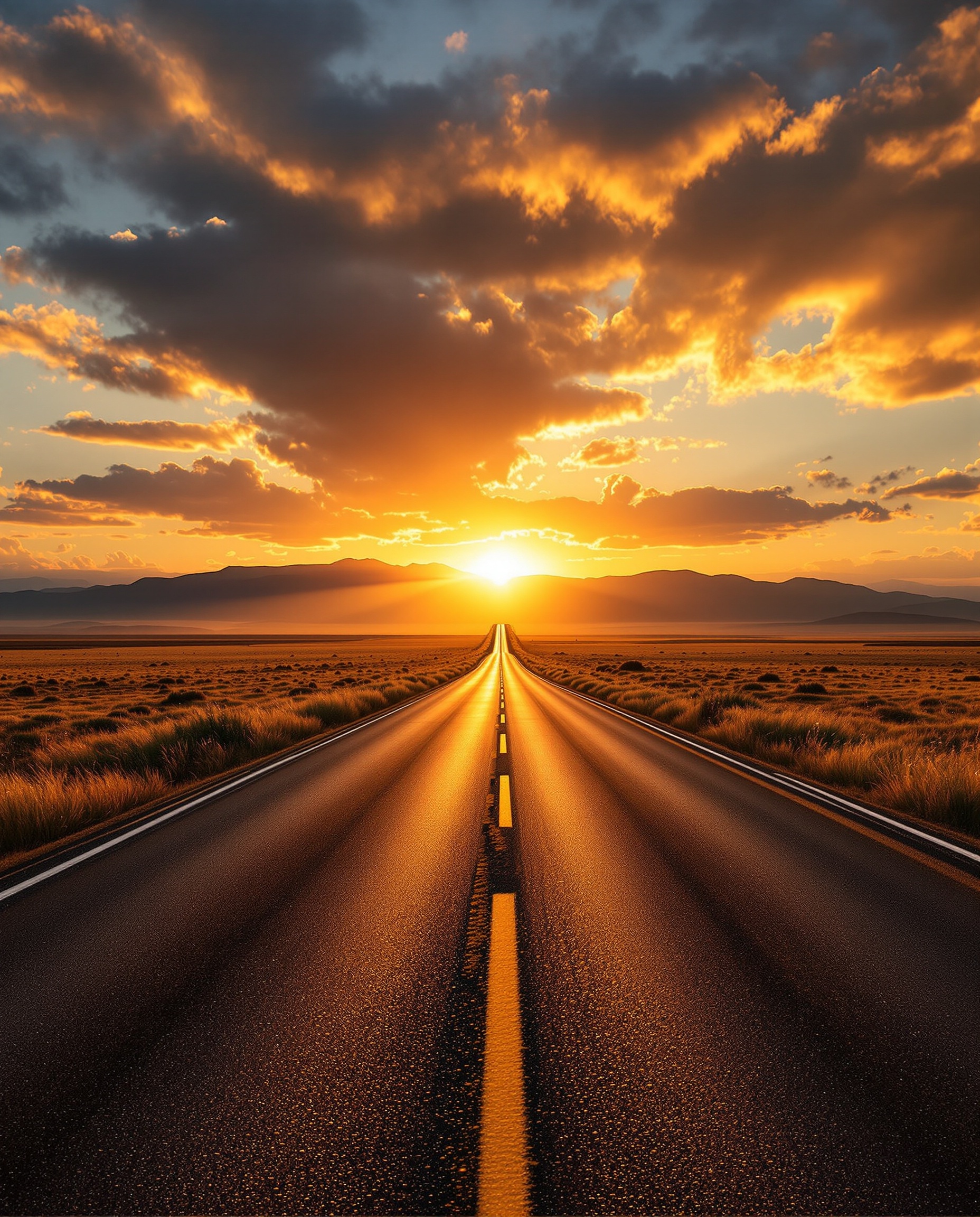 South African highway at golden hour