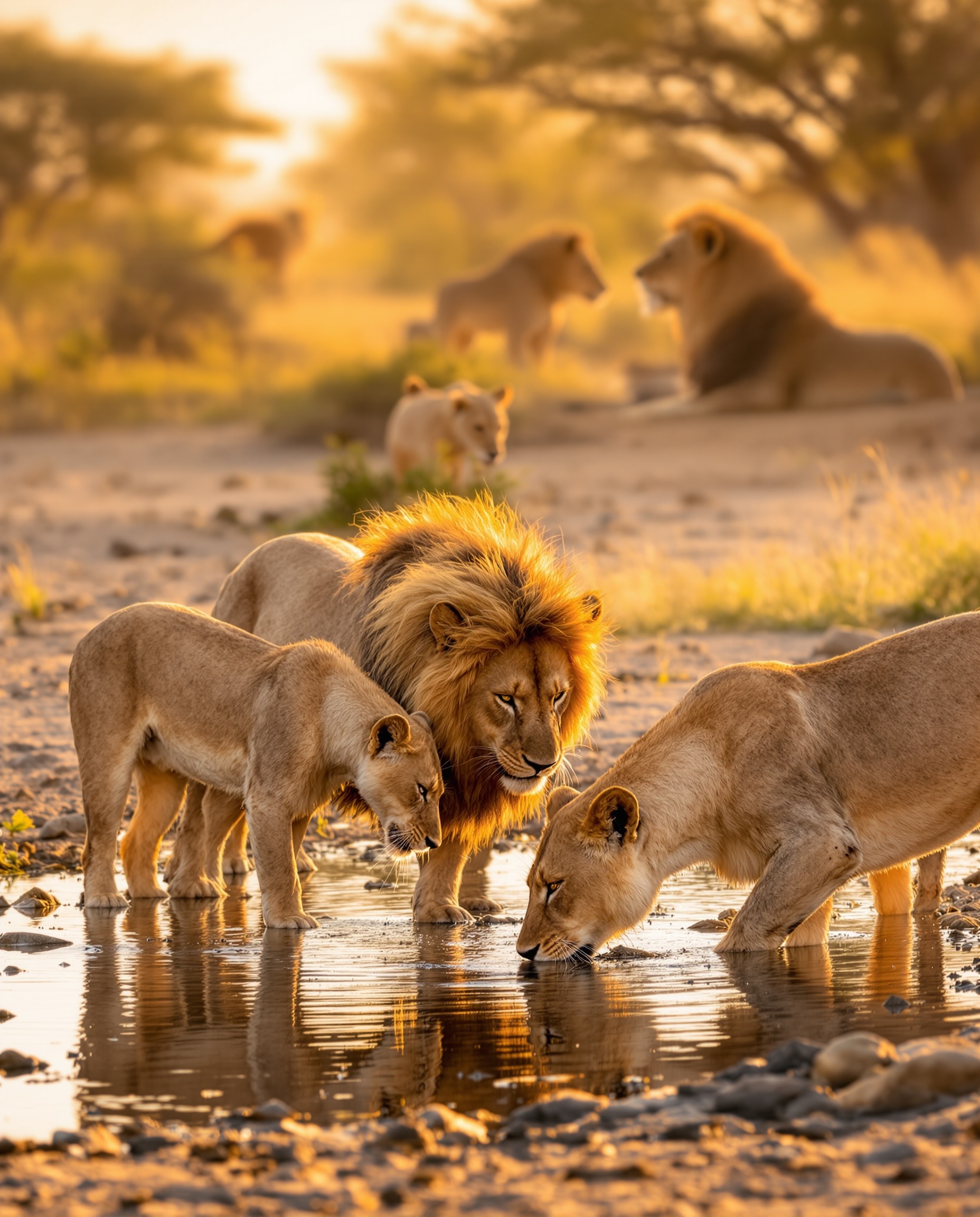 Lions at Waterhole