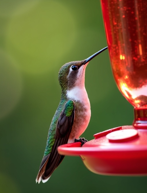 Hummingbird at feeder