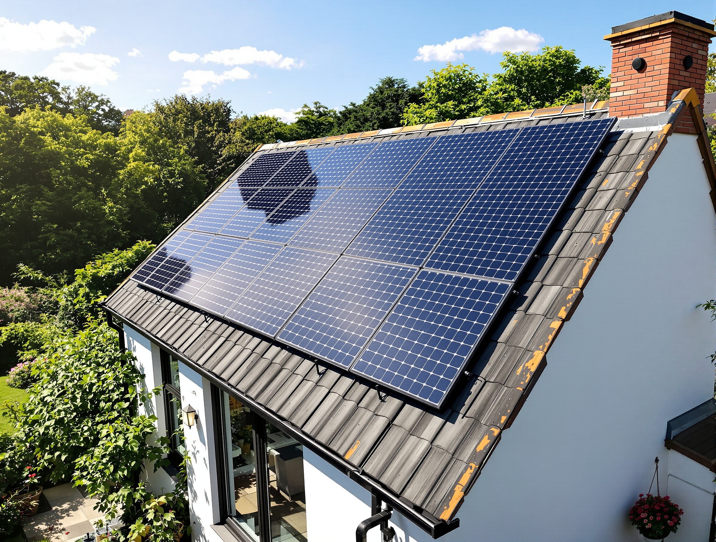 Solar panels on home
