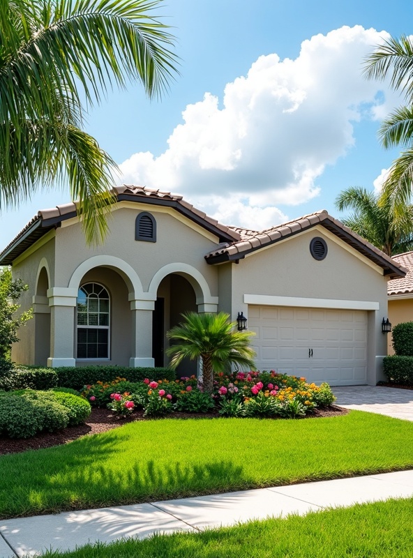 Professional landscaping work by Cruz Landscaping Service in Bradenton Florida showing beautiful residential property