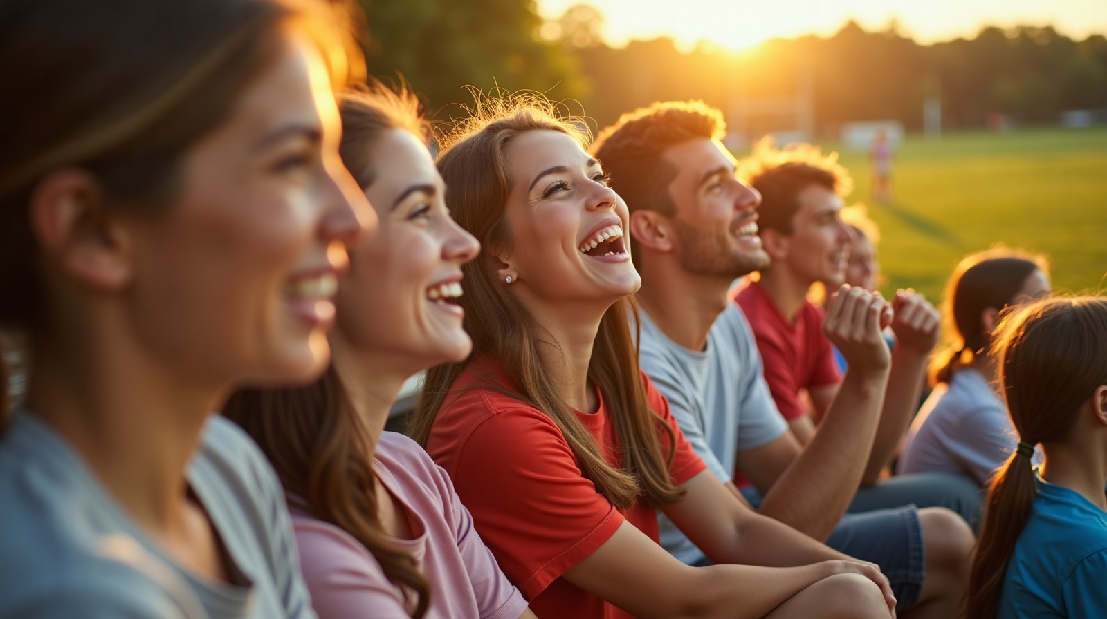 Parents cheering at a youth sports game
