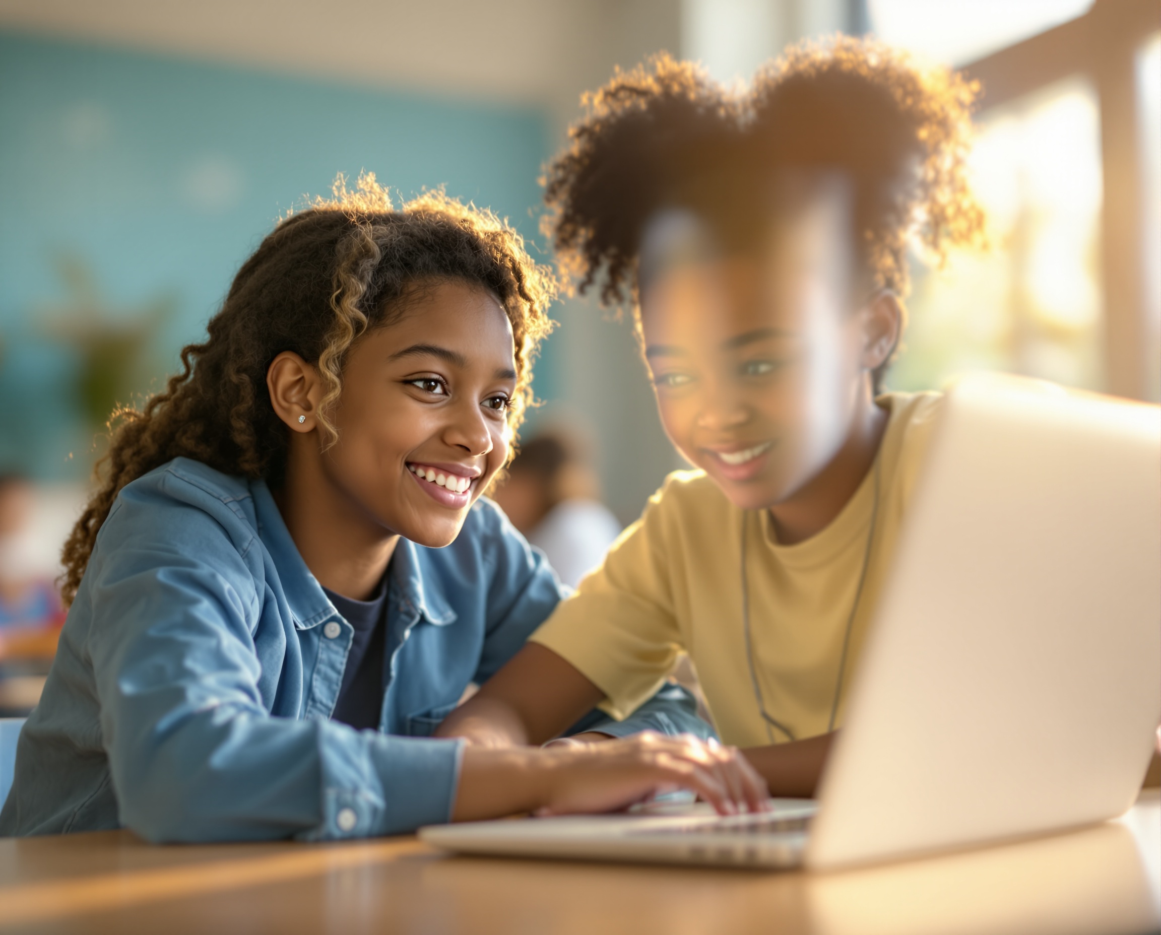 Student using computer