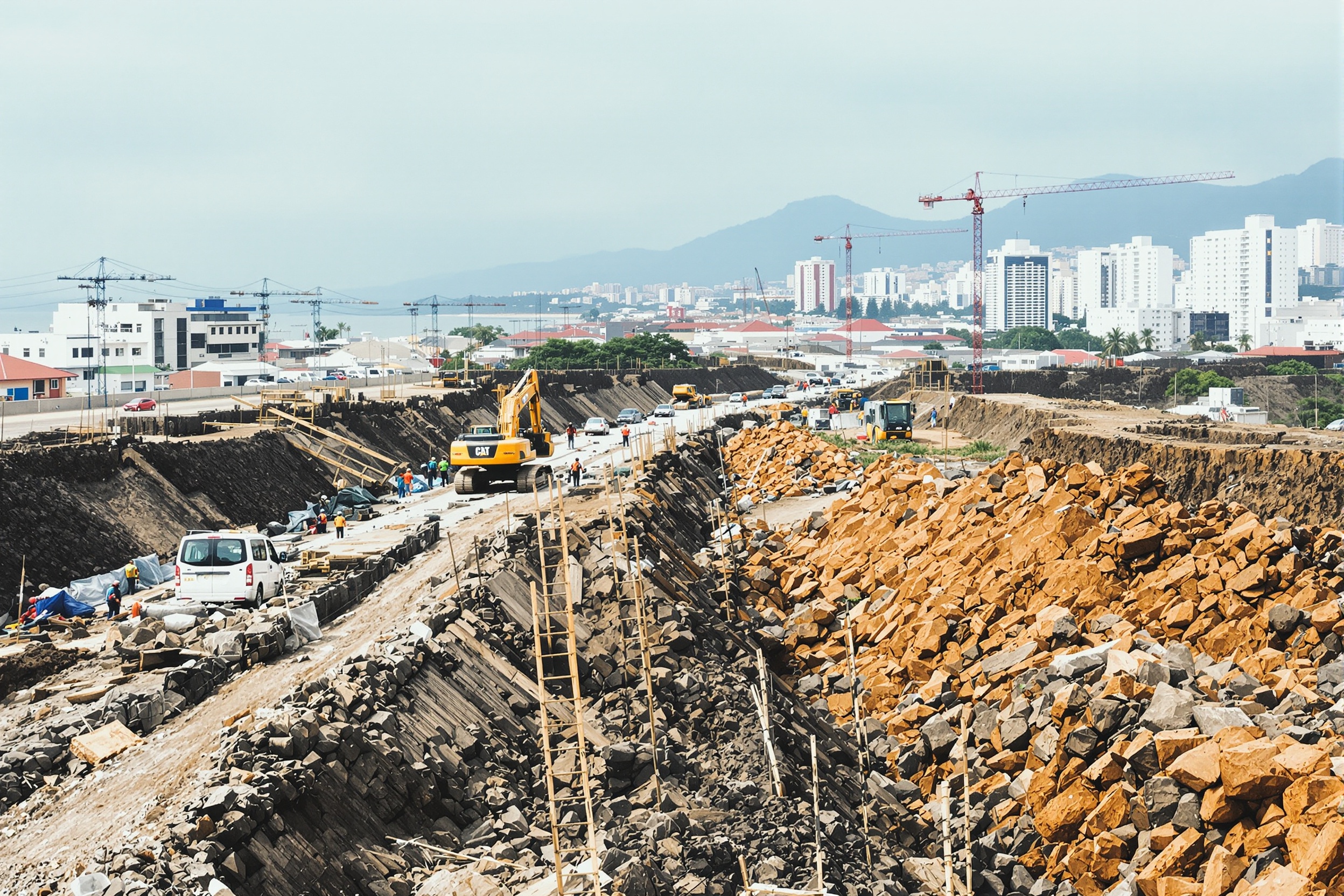 Trabzon çevre yolu 2. etap karayolu inşaatı devam ediyor