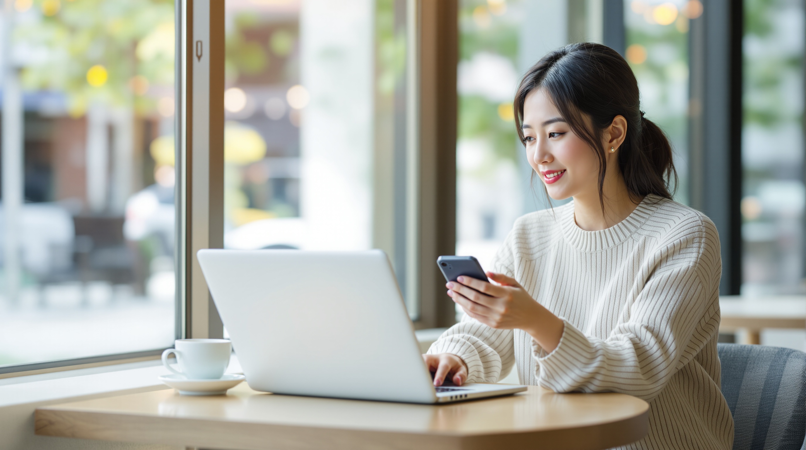 出産祝いを選ぶ女性