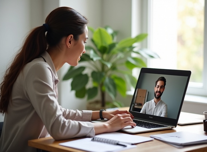 Corretor em atendimento online com cliente