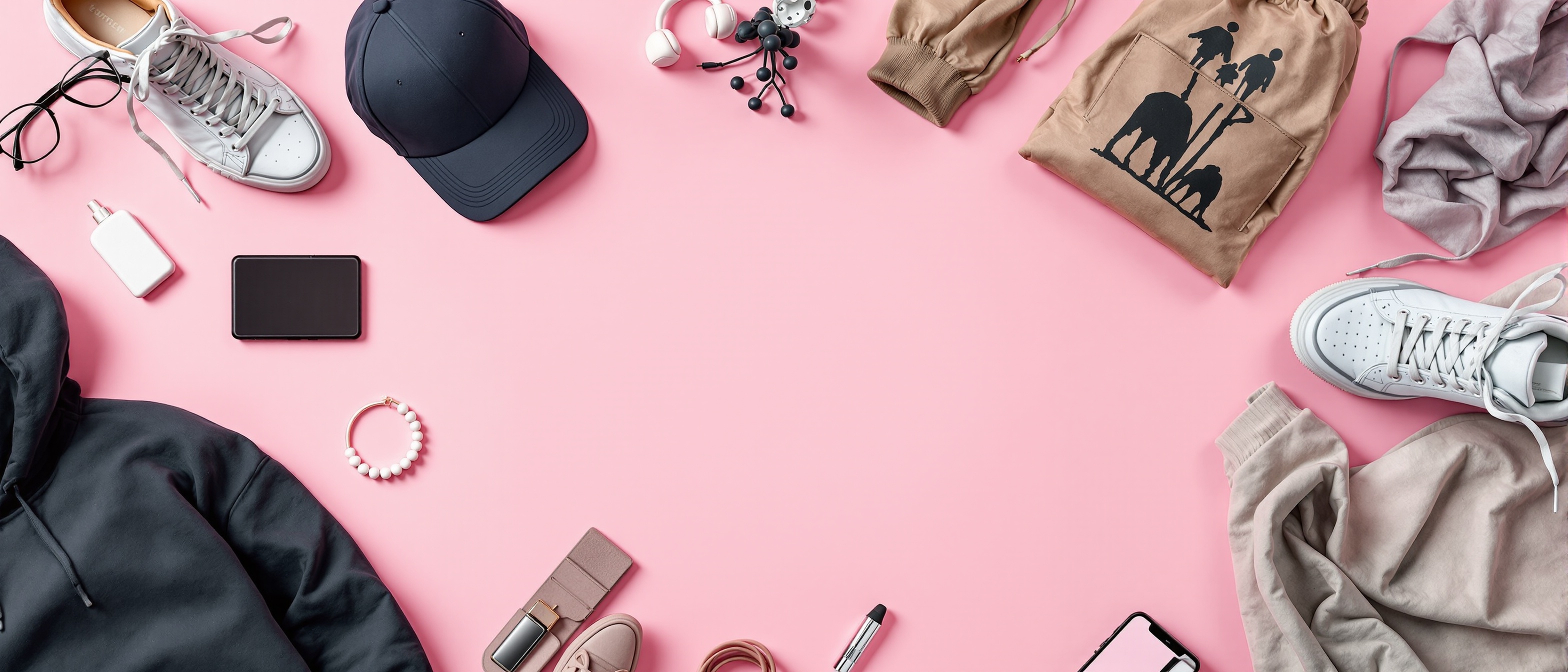 Fashion products flat lay