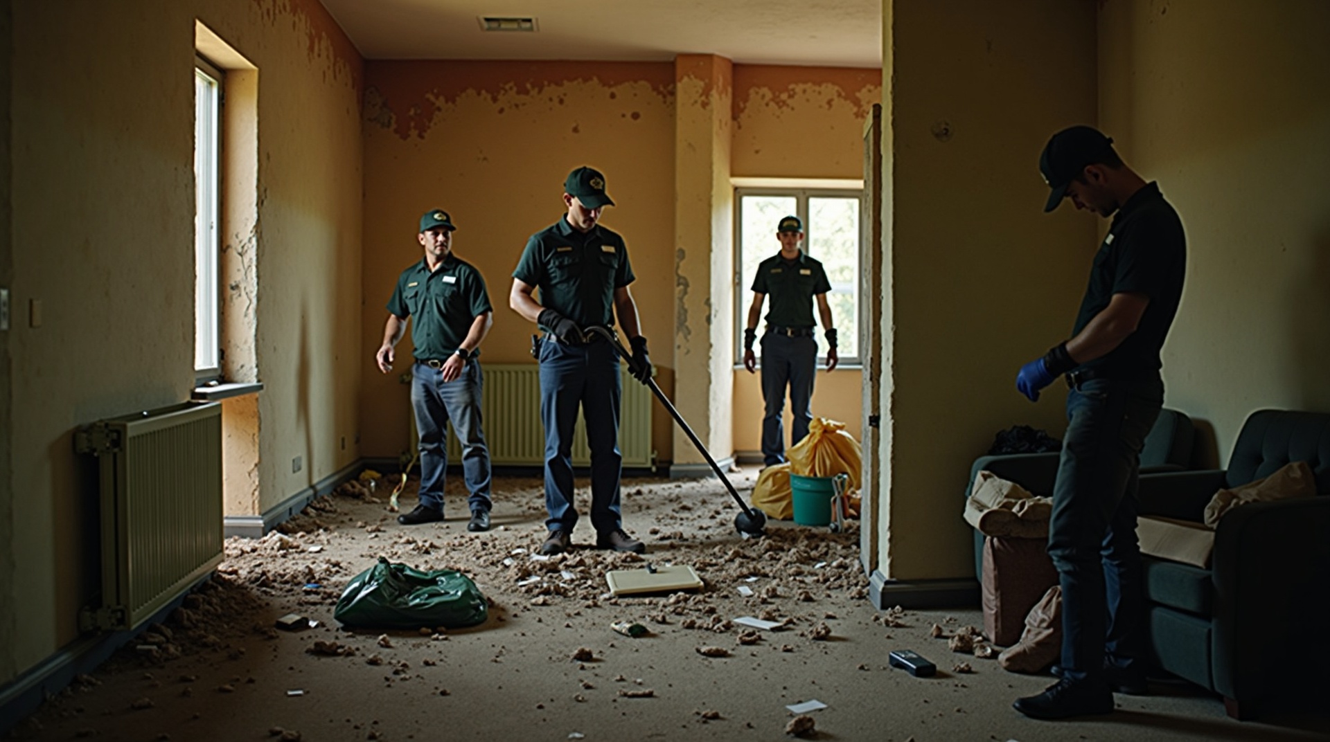 Professional cleanout crew at work