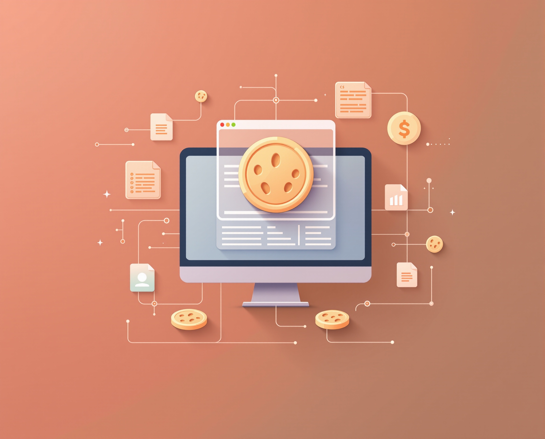 Concepto visual de cookies digitales