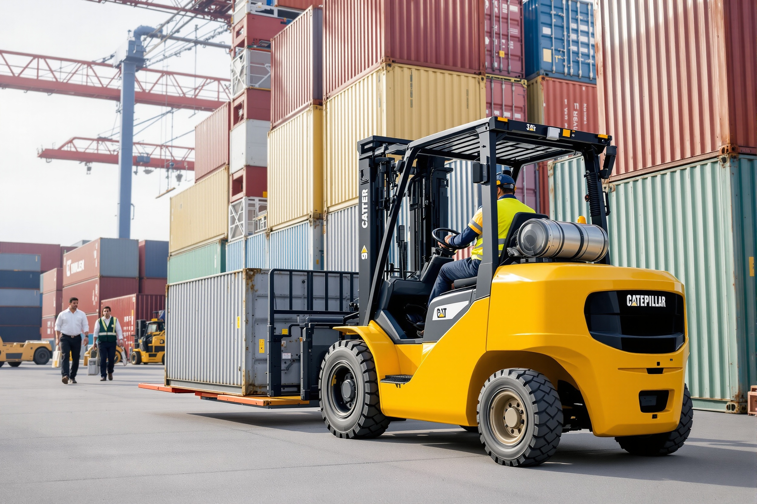 Montacargas de 3 Toneladas en operación portuaria