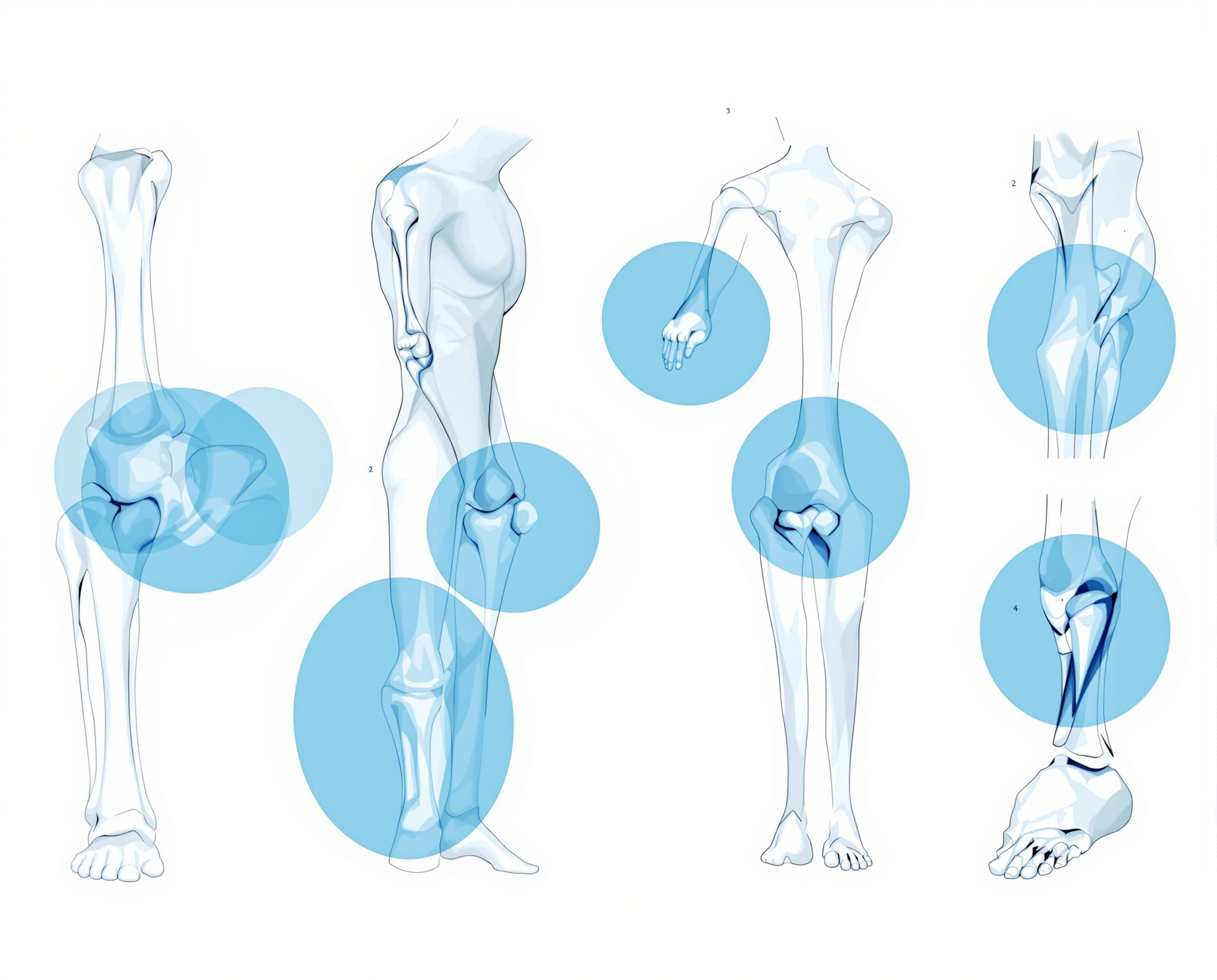 Medical chart showing joints and spine with highlighted pain areas