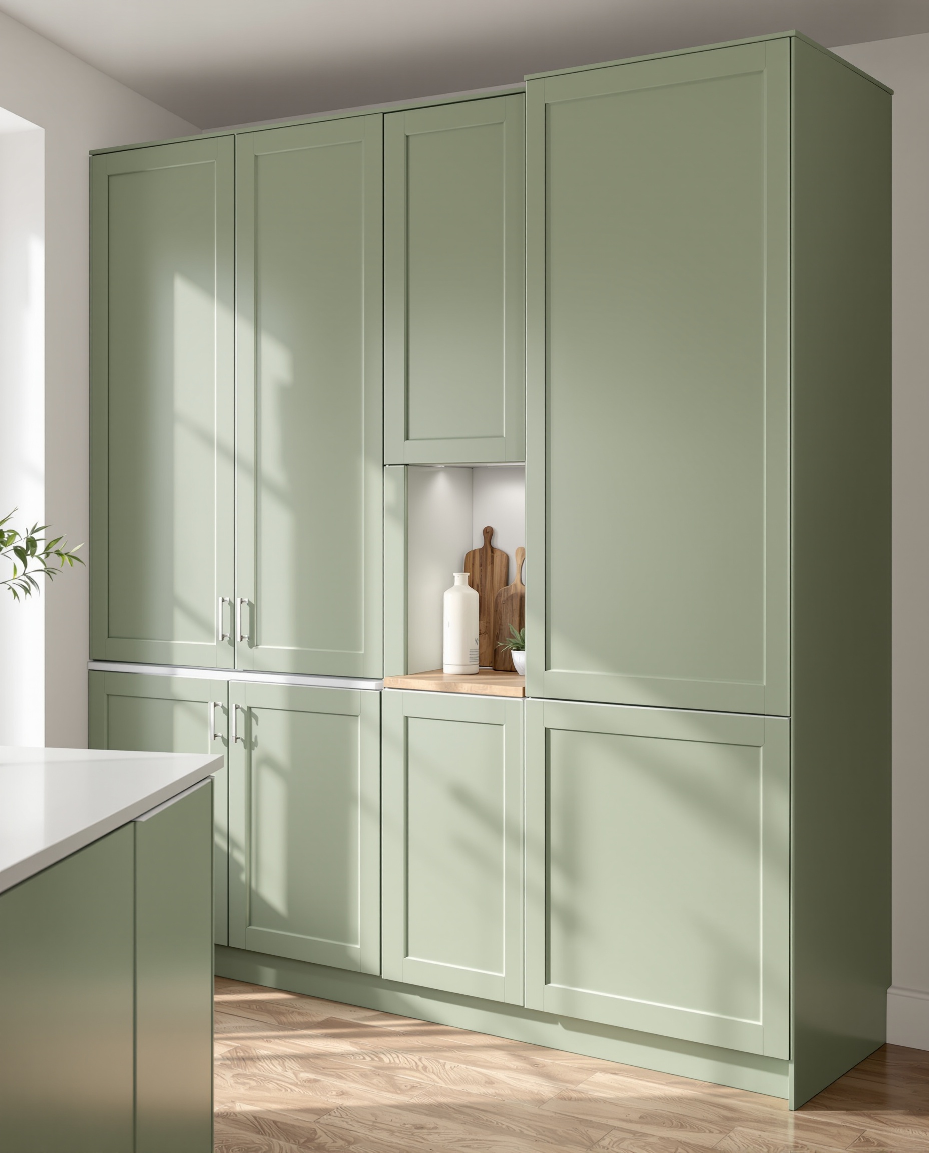 Küchenfolierung Salbeigrün matt – JG Möbelfolierung