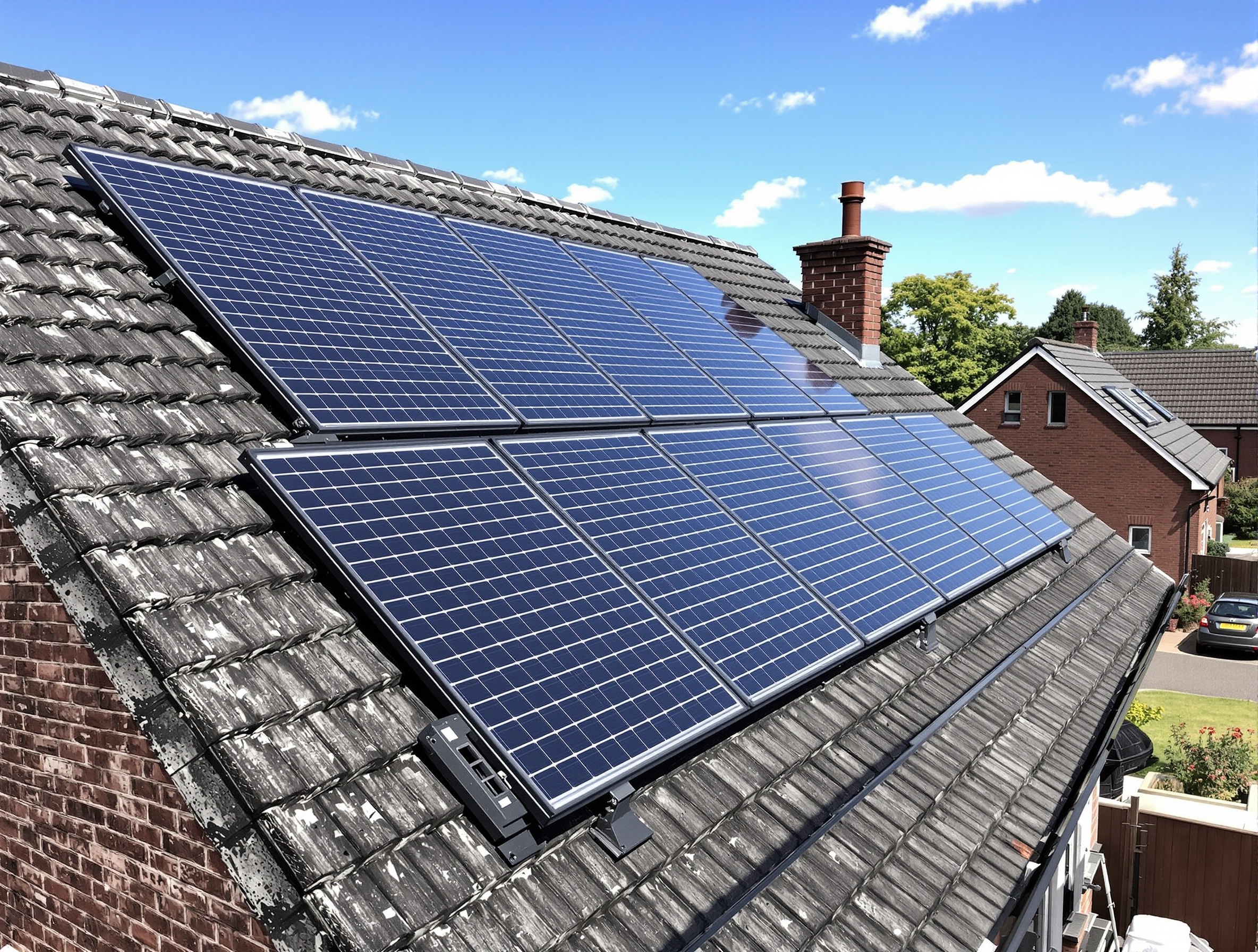Solar panels on Cardiff home