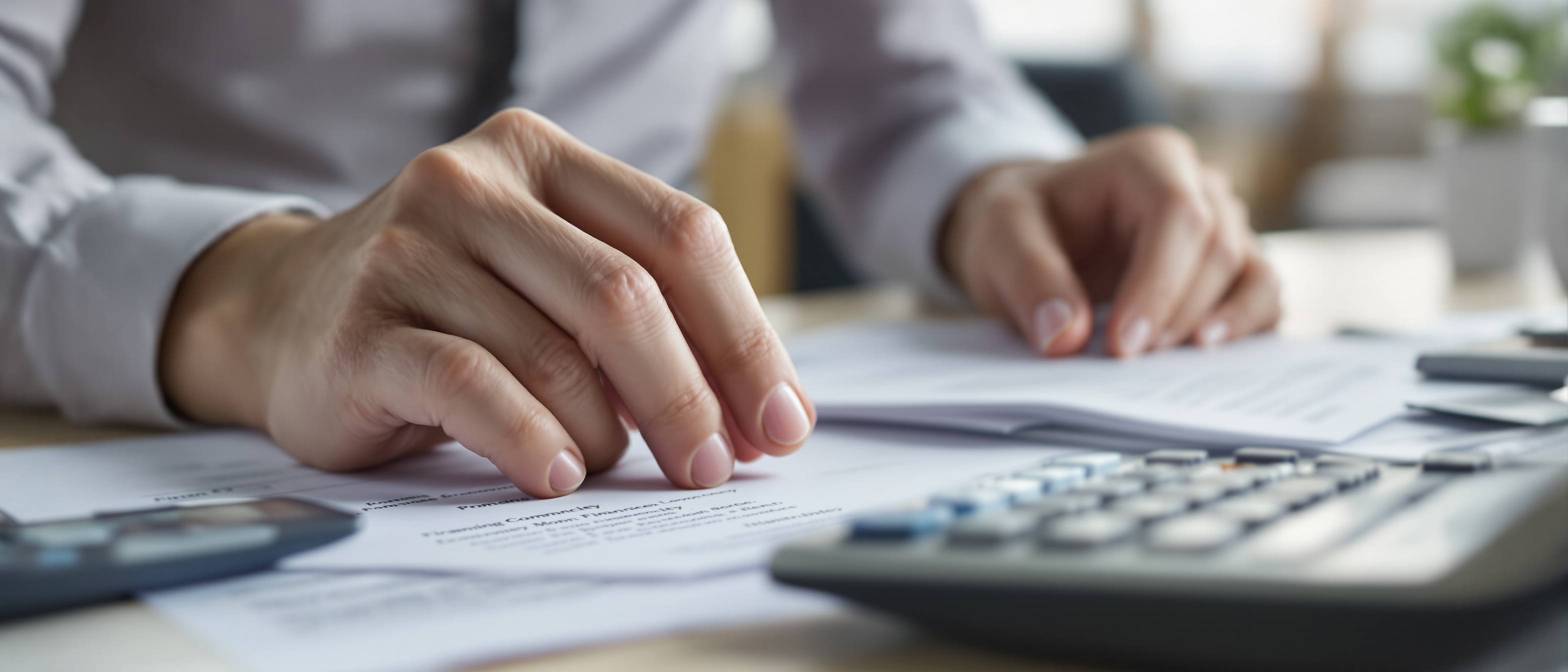 Person reviewing financial documents