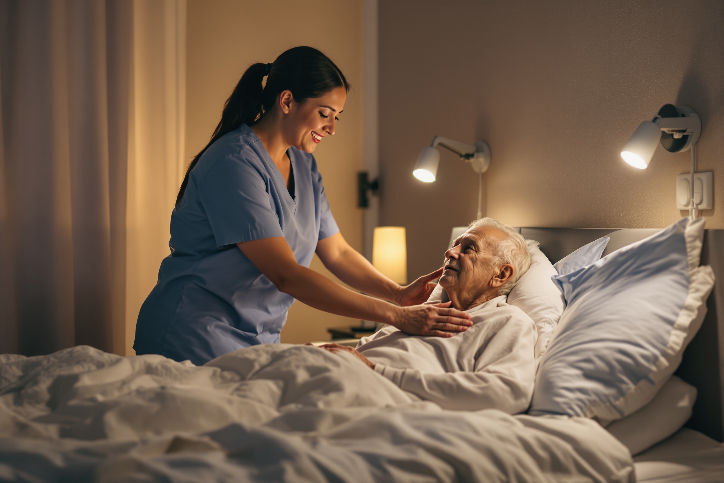 Nighttime incontinence care with proper lighting