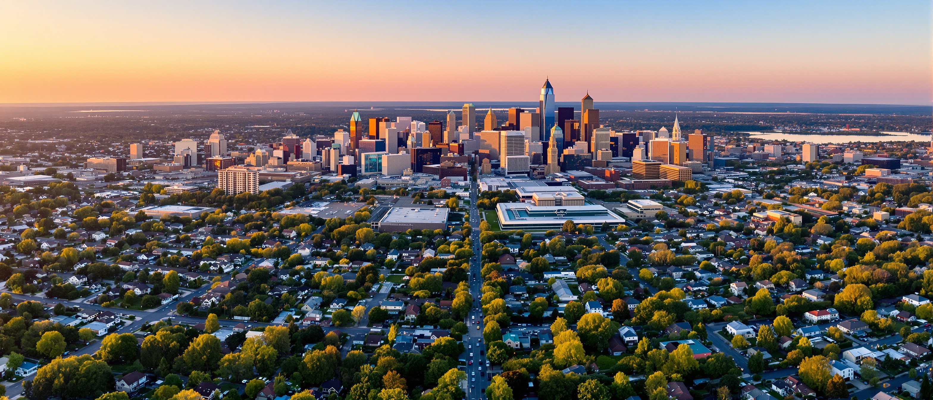 Aerial view of Milwaukee metropolitan area neighborhoods served by Tony's Heating and Air HVAC services