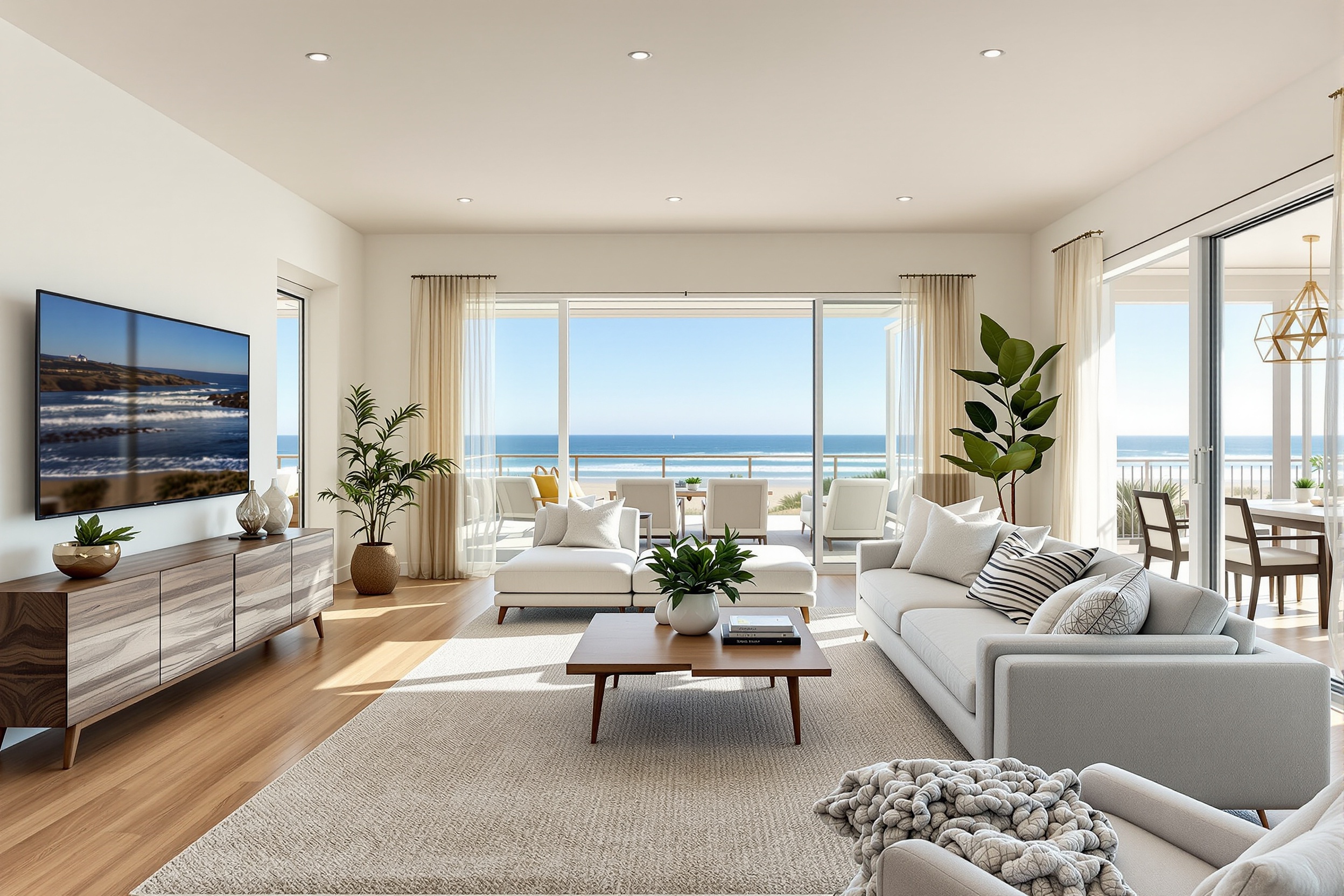 Spacious living room at New Existence Recovery Huntington Beach