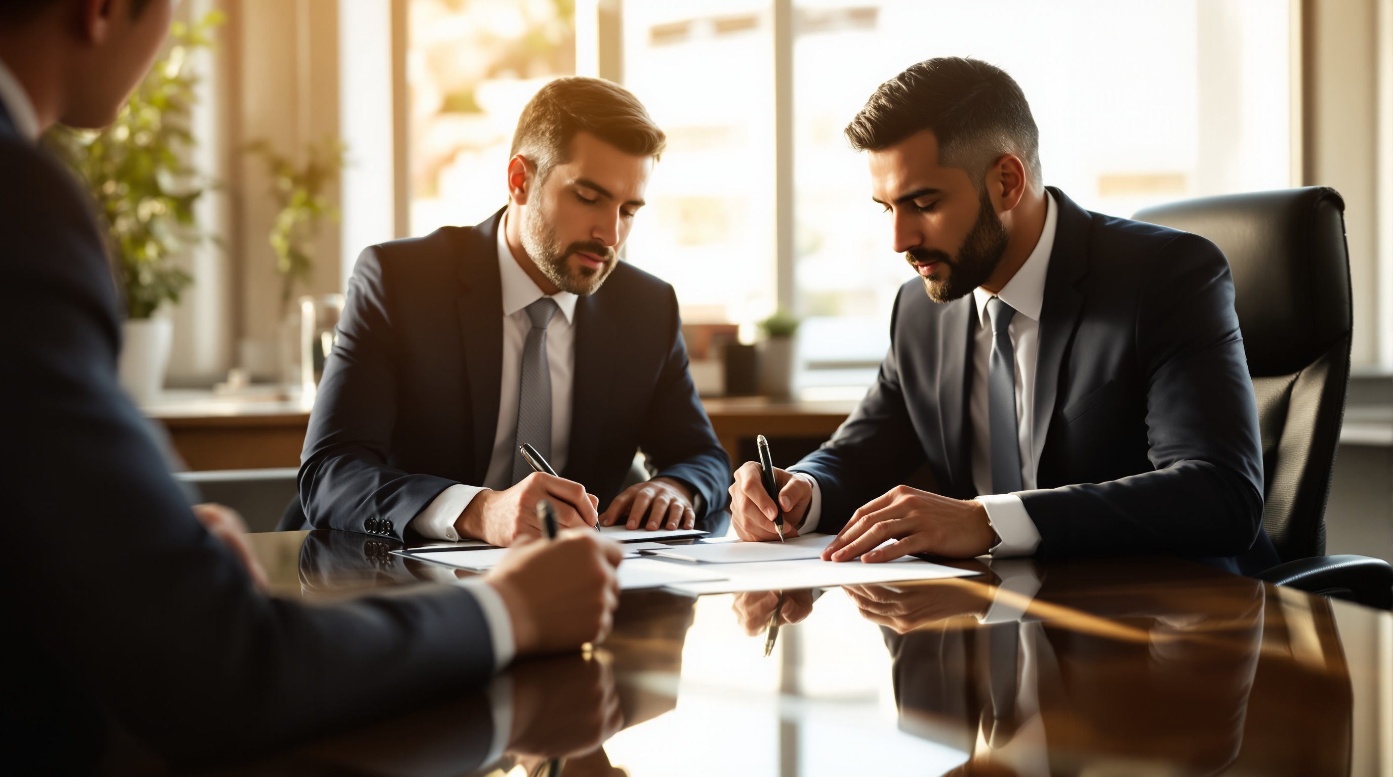 Closing day - final stage of the El Paso home selling timeline El Paso homeowner signing closing documents and receiving proceeds at title company