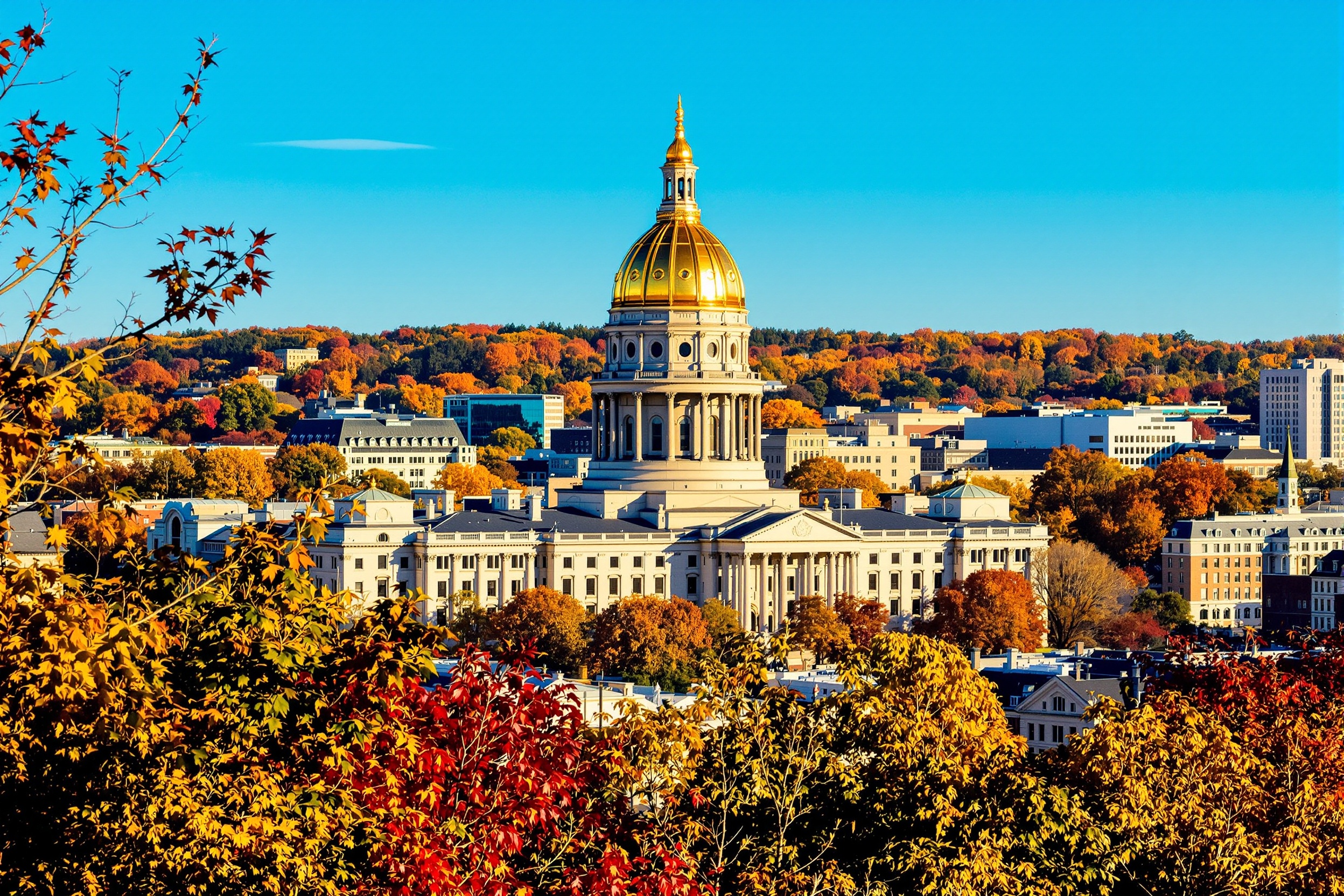 Hartford Connecticut State Capitol with golden dome