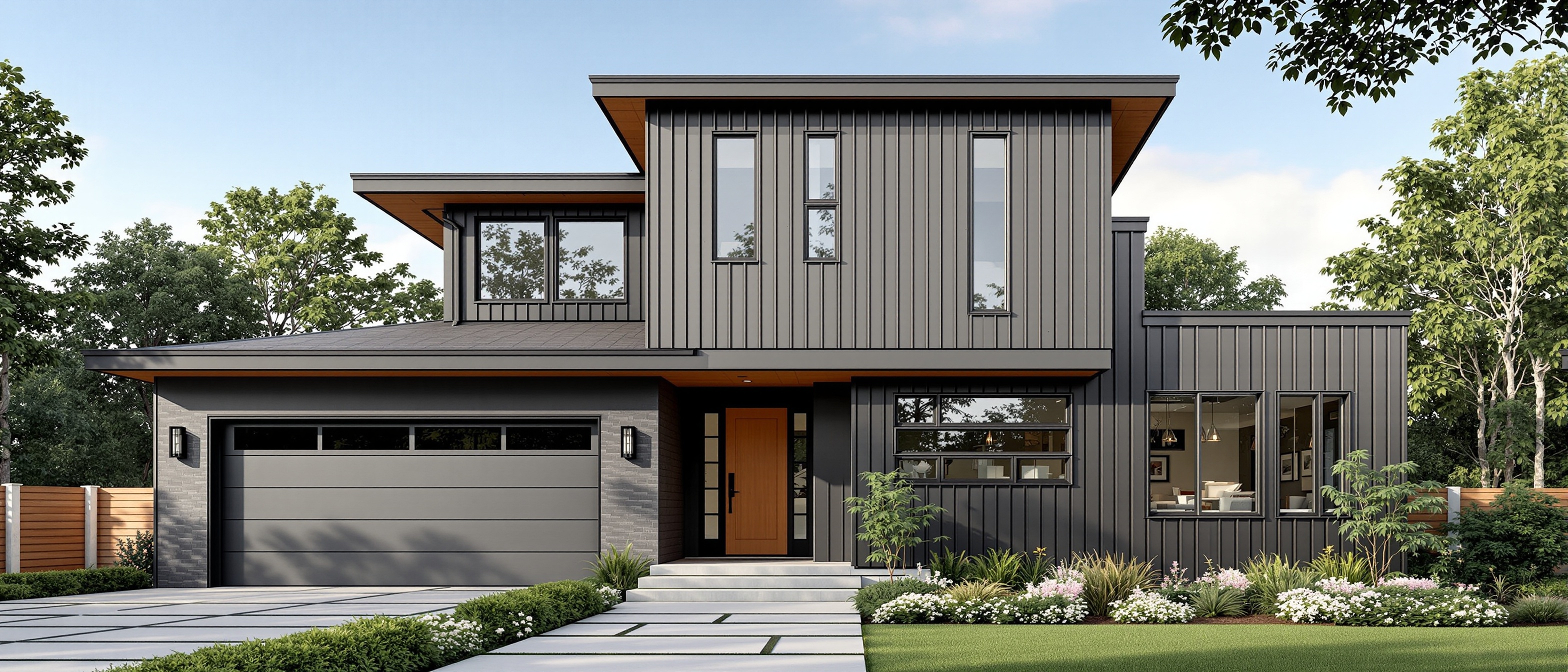 HardiePanel Vertical Siding on Modern Home