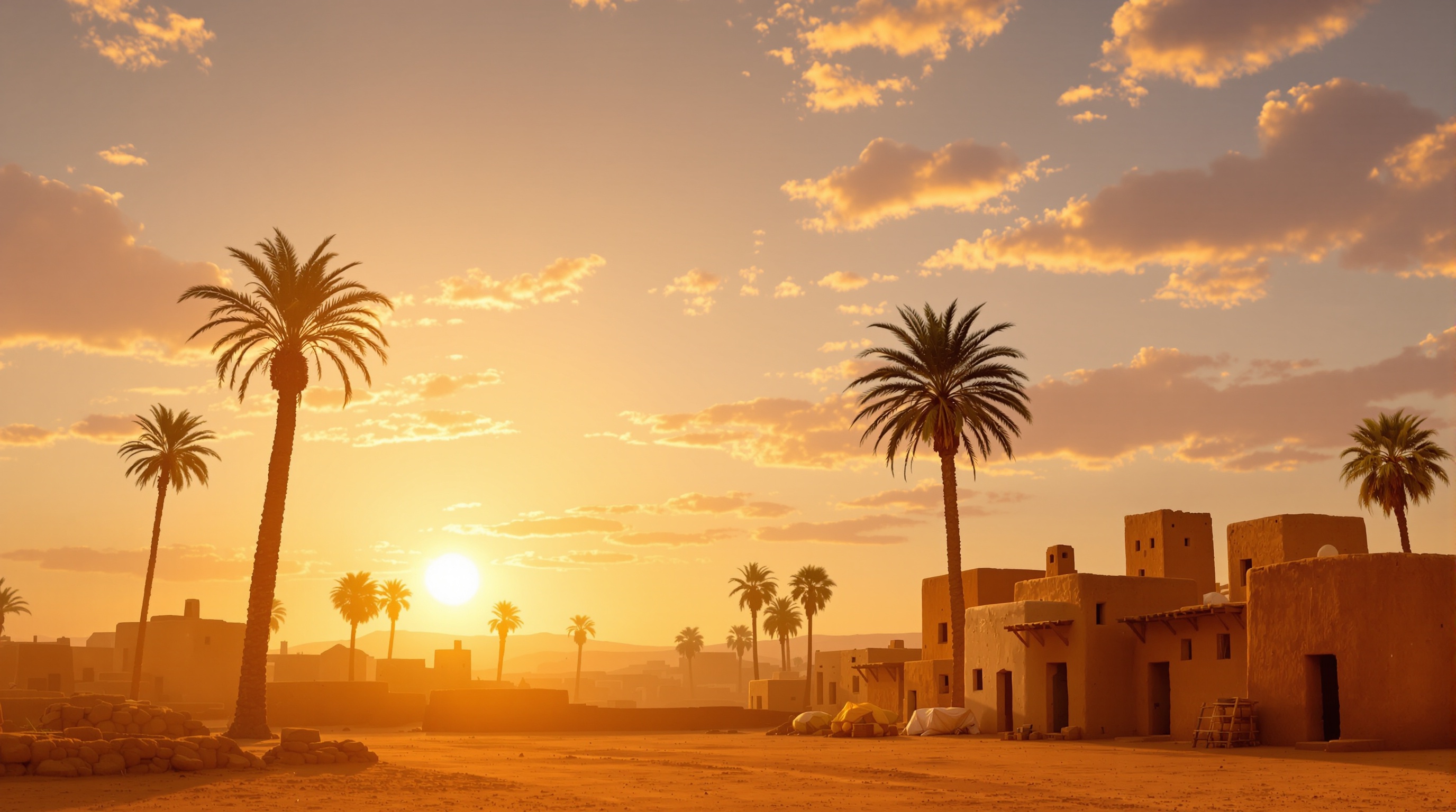 Egyptian families receiving sacrifice meat