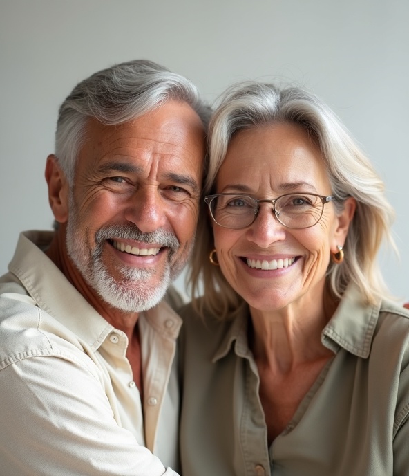 Casal de aposentados brasileiros sorridente