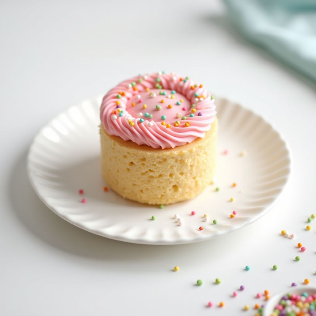 Pastel pink bento cake with sprinkles