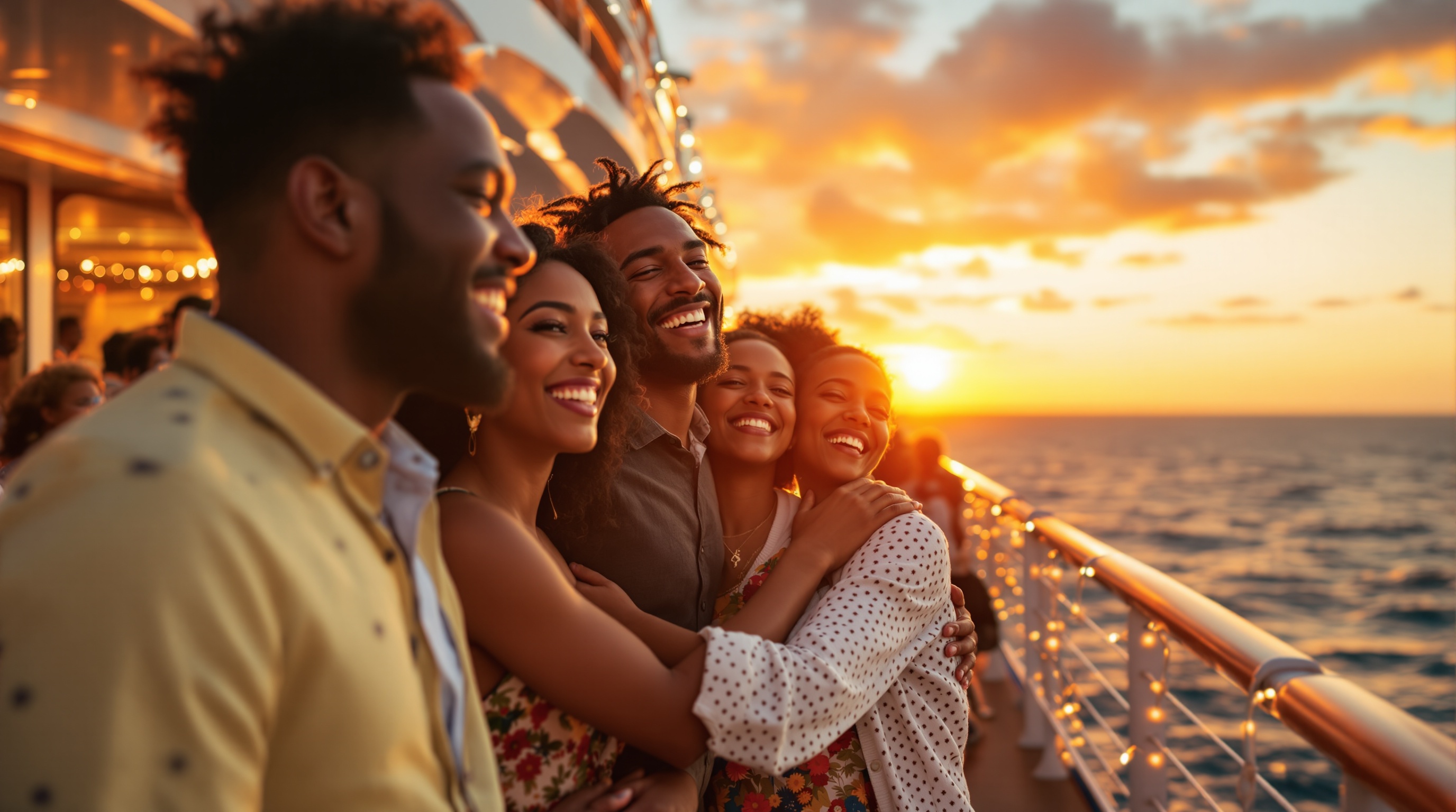 Families celebrating together on cruise