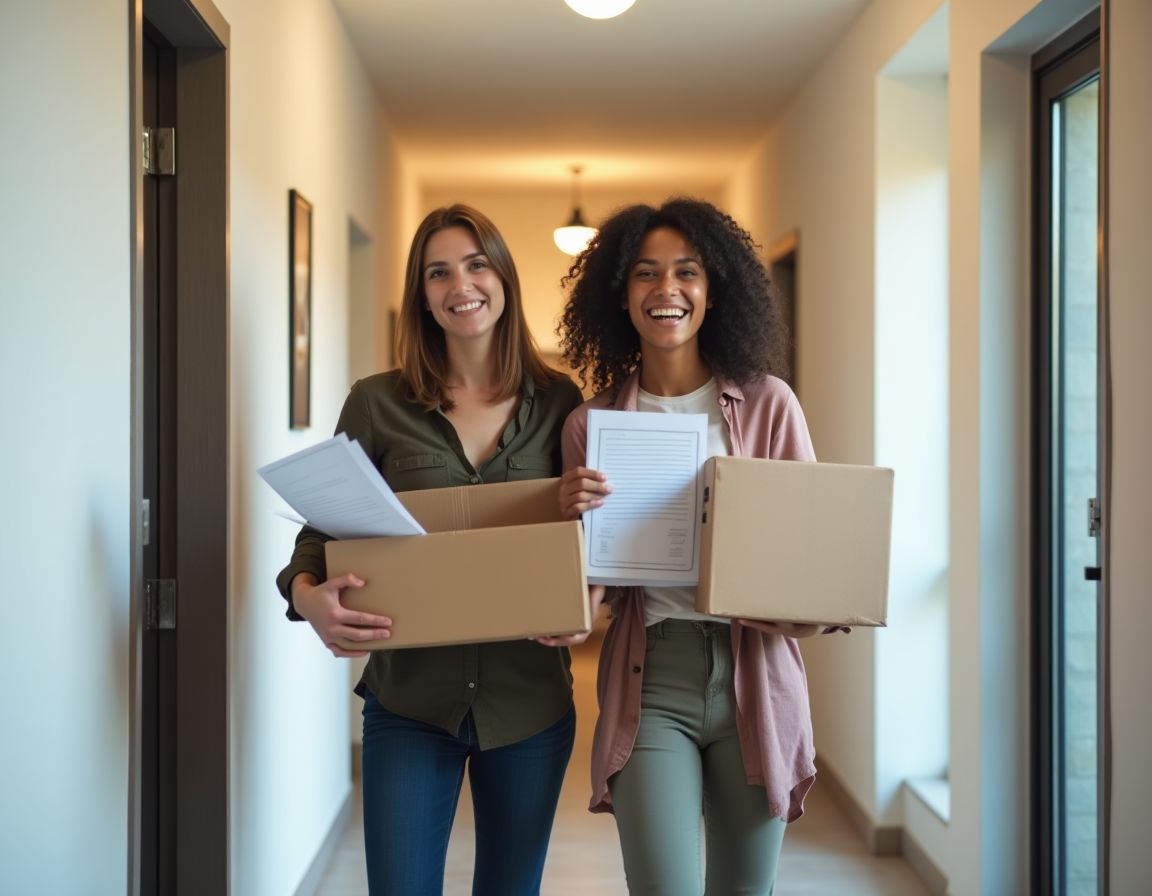 Tenants in apartment building during property transition