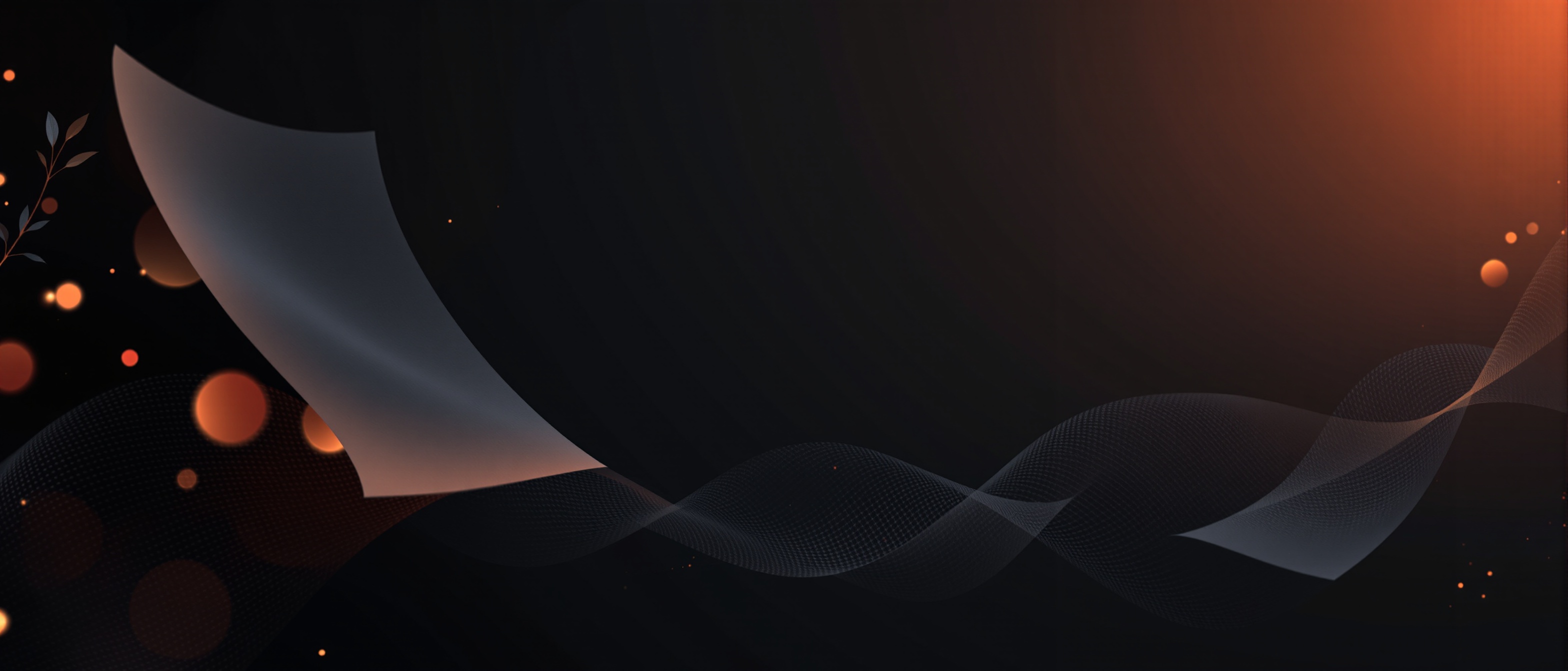 Dark abstract background with guide elements and warm accent lighting