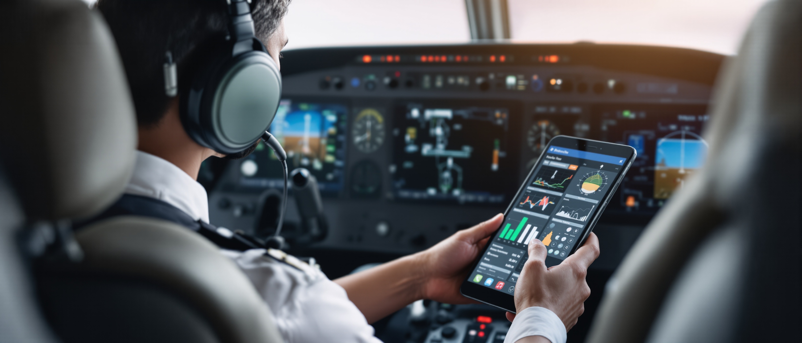 Pilot with Bluetooth headset