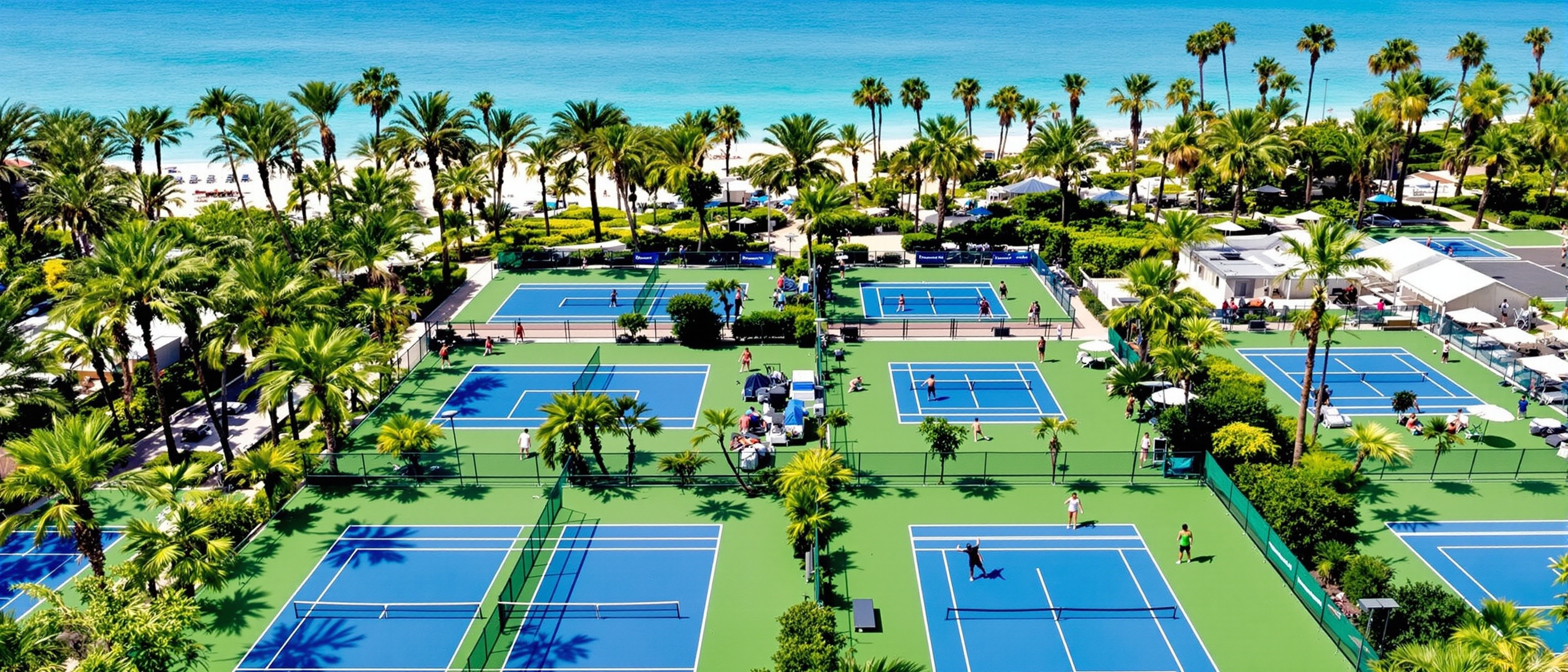 Aerial view of resort padel courts