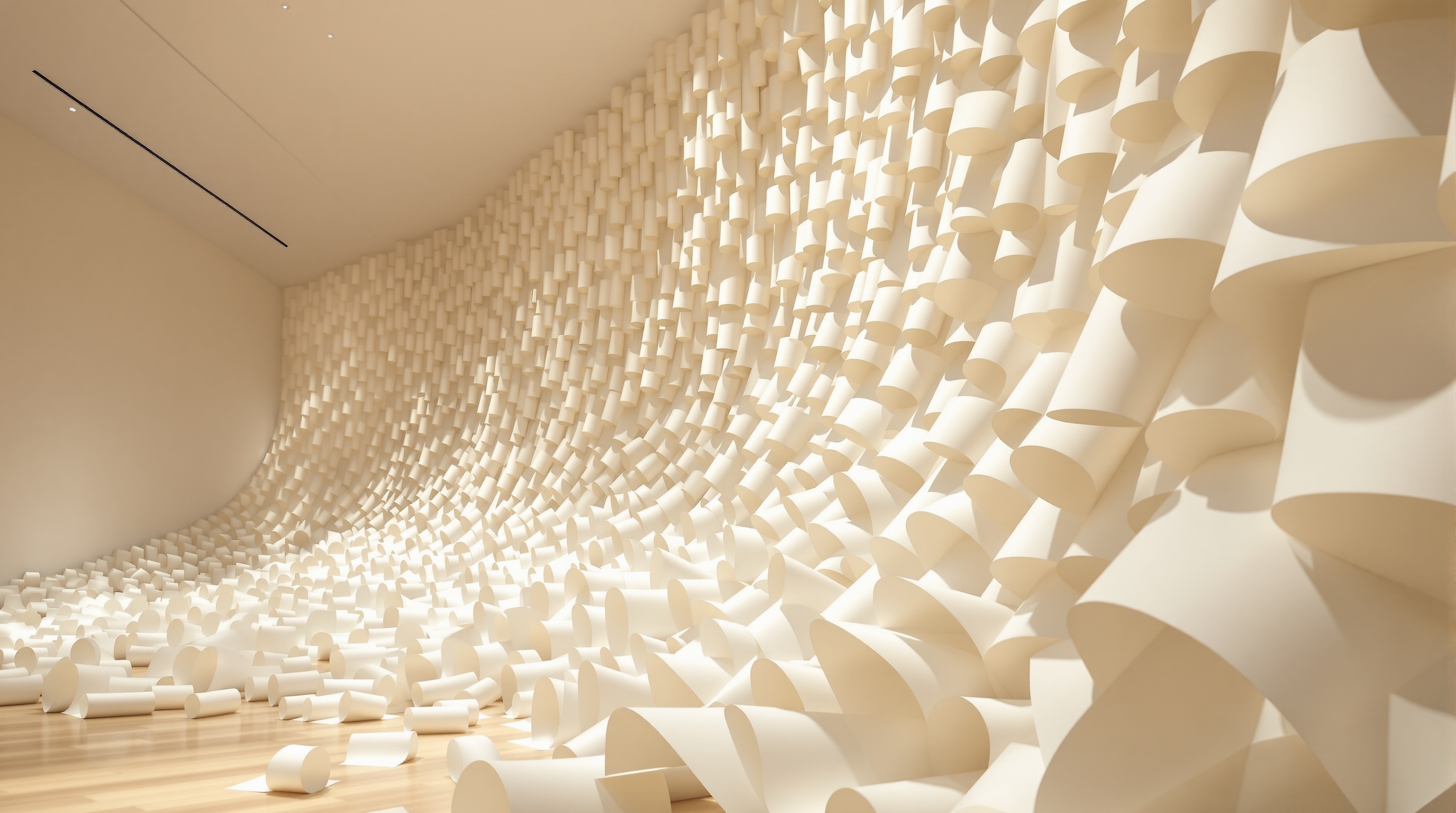 Joyagoo spreadsheet artistic paper installation